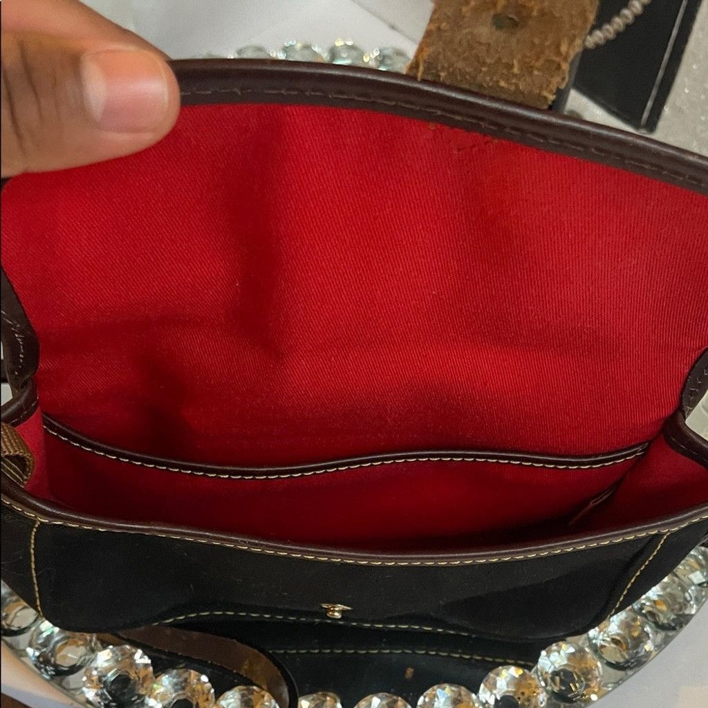 Dooney & Bourke Dooney & Burke Black Brown Crossbody Bag(missing button) Size ONE SIZE - 6 Thumbnail