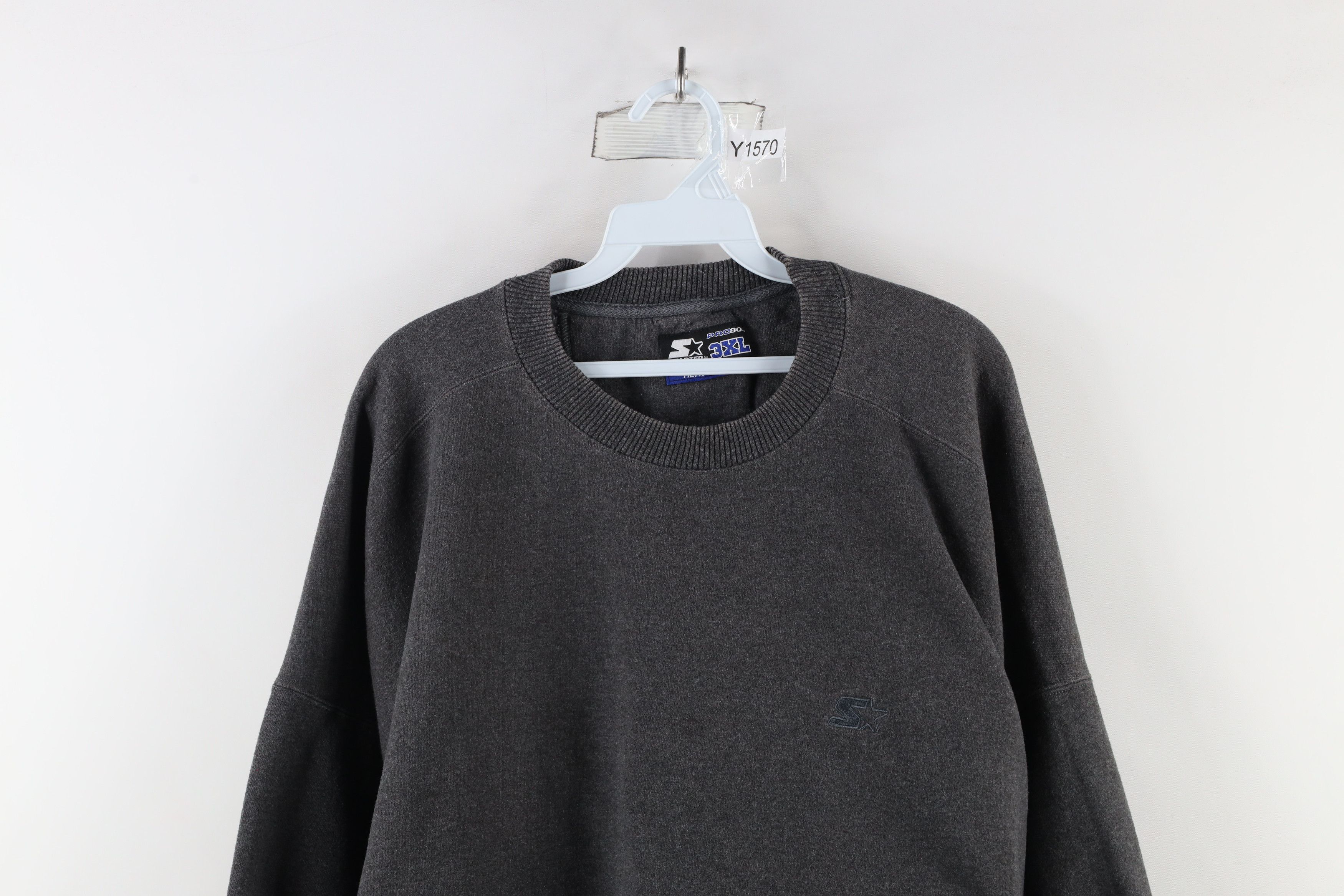 Starter × Vintage Vintage 90s Starter Heavyweight Crewneck Sweatshirt Gray Size US XXL / EU 58 / 5 - 2 Thumbnail