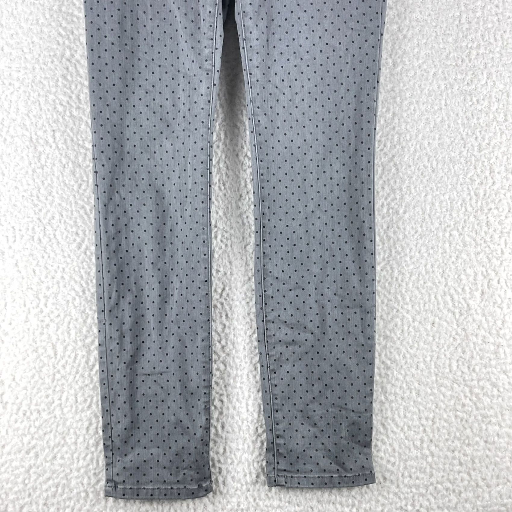 Vintage Chico's Jeans Womens XS Gray Denim Polka Dot Print Skinny Mid Rise Casual Size 26" / US 2 / IT 38 - 3 Thumbnail