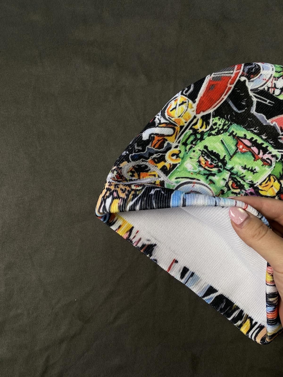 Japanese Brand Frankenstein Graffiti Graphic kull No Cuff Knit Beanie Hat Size ONE SIZE - 4 Thumbnail