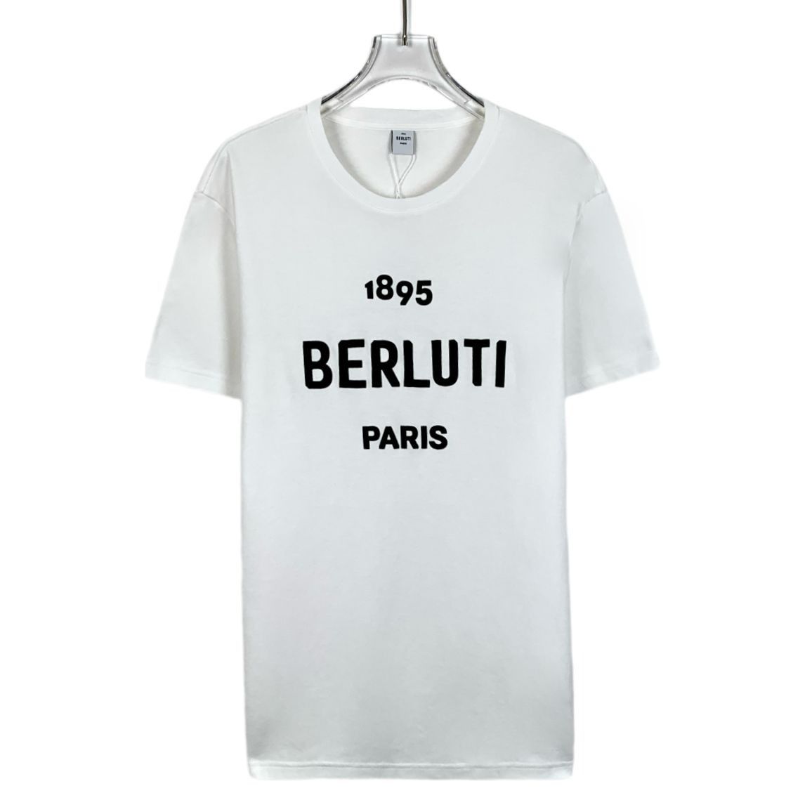 Berluti Berluti White Logo Letter Print Cotton Crew Neck T-Shirt (Si Size US S / EU 44-46 / 1 - 1 Thumbnail