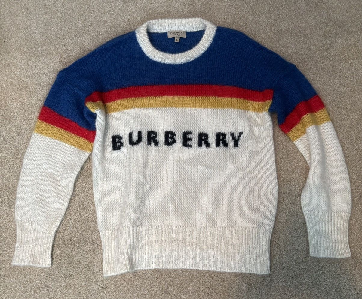 Burberry Osbourne Crewneck Sweater Wool Knit Logo Sweater