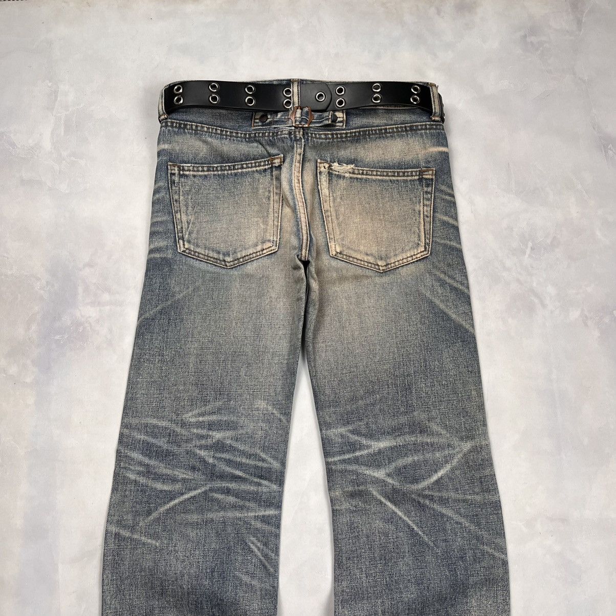 Japanese Brand Vtg Selvedge Denim Pants Buckel Back Stunning Lure Size US 29 - 10 Thumbnail