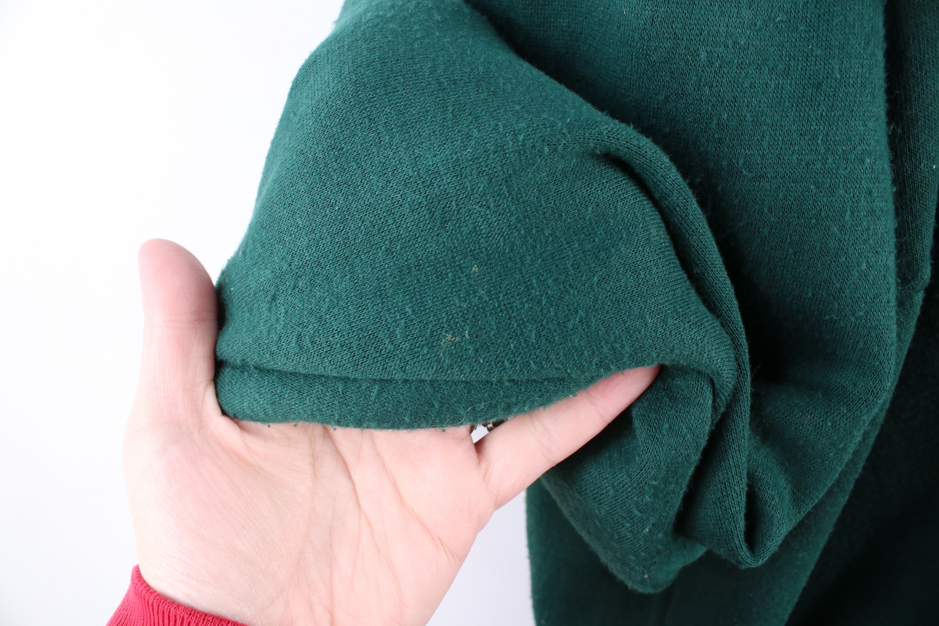 Vintage 90s Streetwear Waffle Knit Lined Hoodie Green