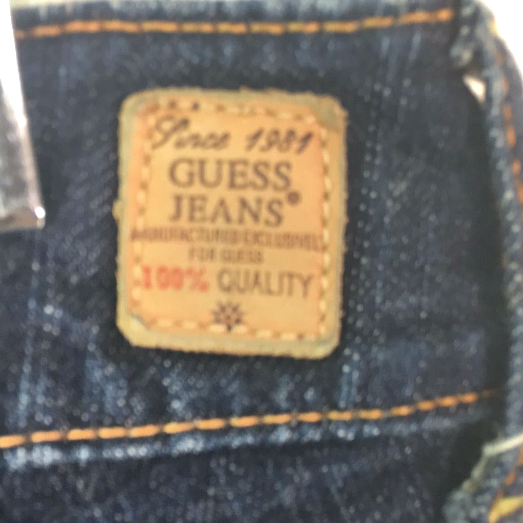 Guess GUESS Boot Cut Sweetheart Blue Denim Jeans Women 29 Regular 34x32 Stretch Ultra Low Rise 5-Pocket Designer Womens Size 29" - 7 Thumbnail
