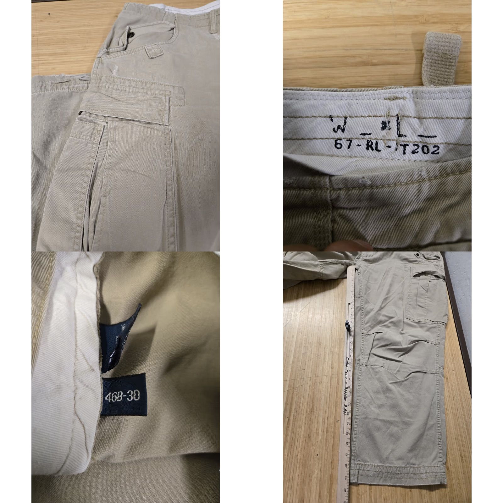 Polo Ralph Lauren VINTAGE Polo Ralph Lauren Cargo Pants Mens 46Bx30 Surplus Utility Military Distressed Cargo Beige 90s Army USA Mens Size US XXL / EU 58 / 5 - 8 Thumbnail
