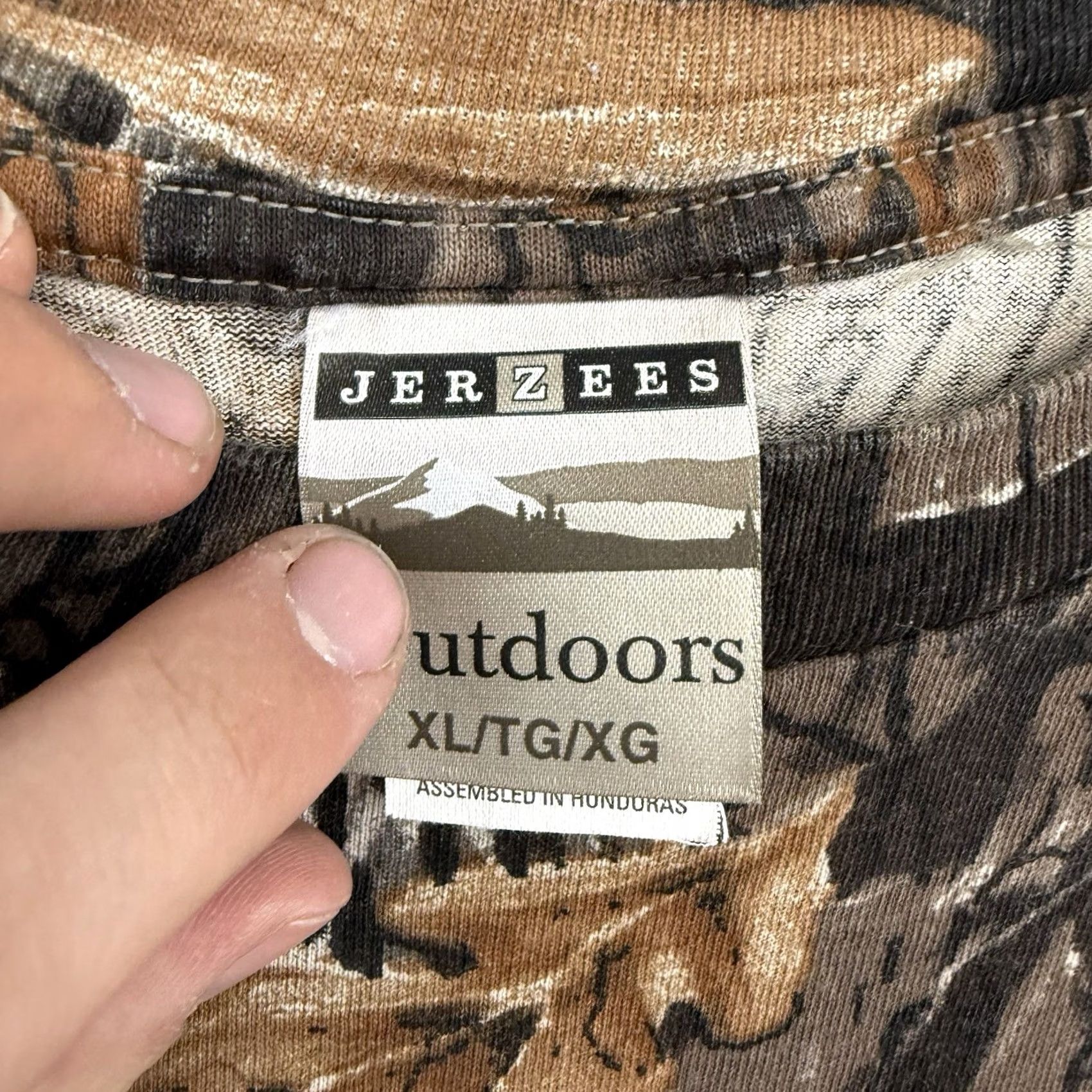 Jerzees VINTAGE Jerzees Outdoors T-Shirt XL Camouflage Crew Neck Men Bigwoods 90s Camo USA Size US XL / EU 56 / 4 - 3 Thumbnail