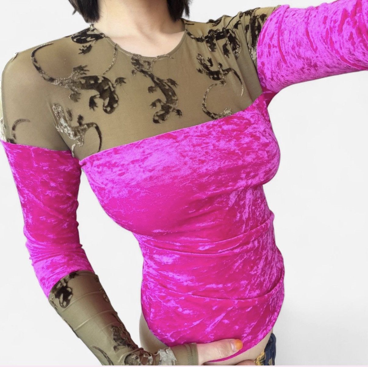 Marine Serre Pink velvet lizard top Size M / US 6-8 / IT 42-44 - 1 Thumbnail