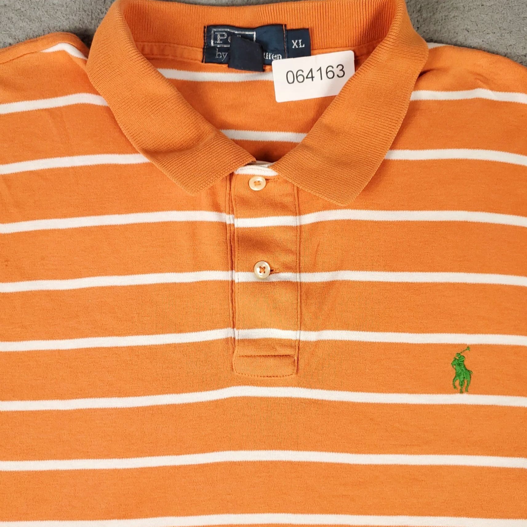 Ralph Lauren Ralph Lauren Polo Shirt Mens XL Orange Striped Pony Casual Short Sleeve Polo Shirt Adult XL Orange Polo by Ralph Lauren Mens Size US XL / EU 56 / 4 - 2 Thumbnail