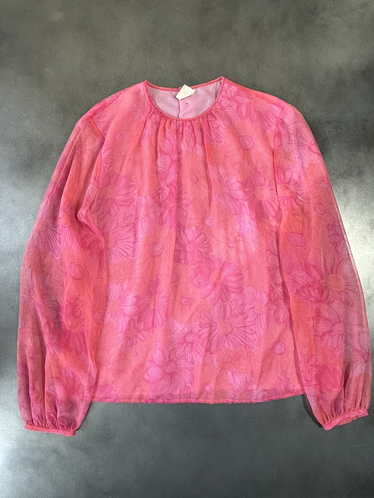 Japanese Brand 1960s Vintage Chiffon Shirt St. Michaels MBV Loveless Sheer Size S / US 4 / IT 40 - 13 Thumbnail