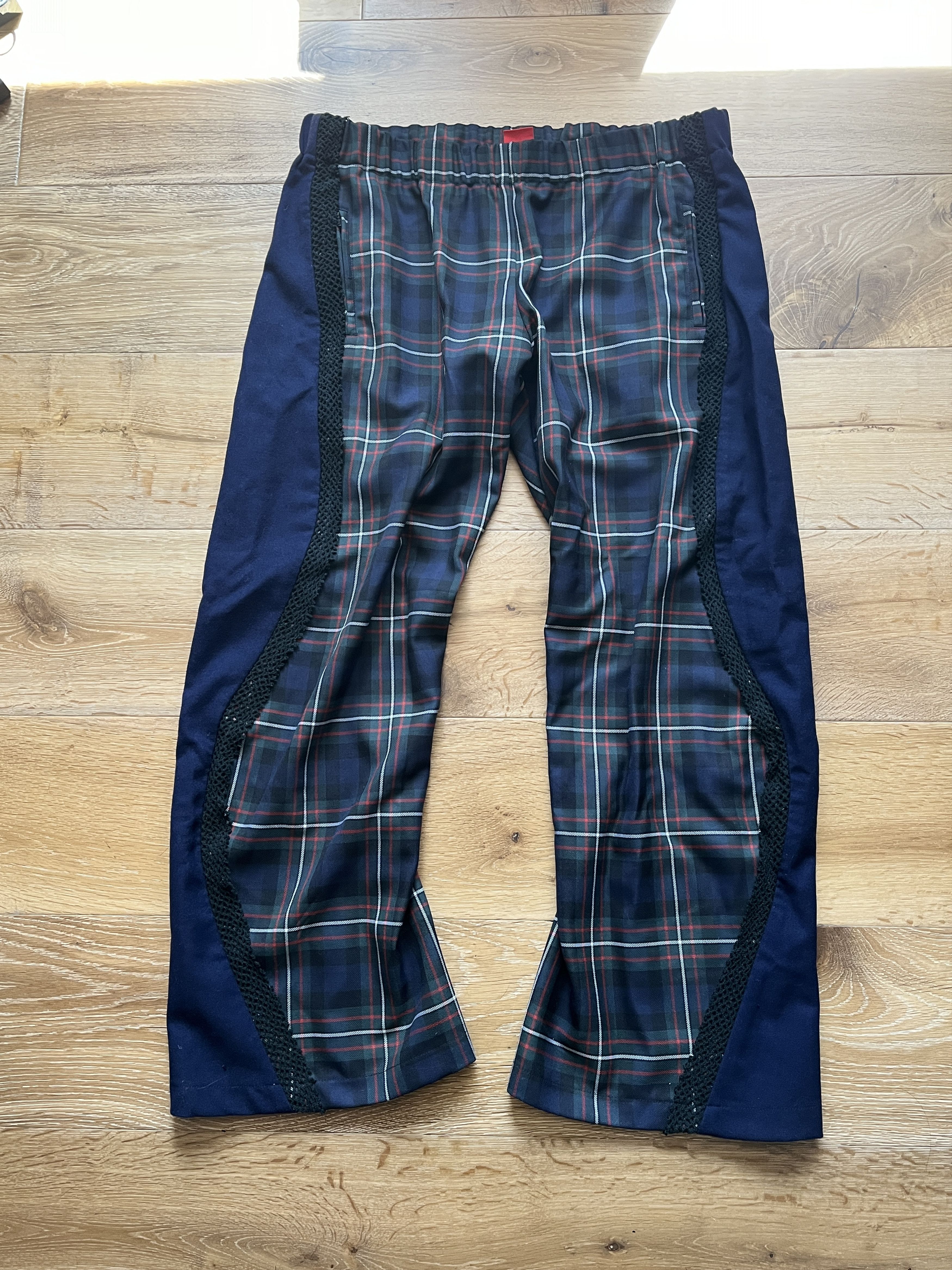 image of Karlaidlaw Iron Twist Pant Elastic Wide in Plaid Wool Ribbon Lace, Men's (Size 36)