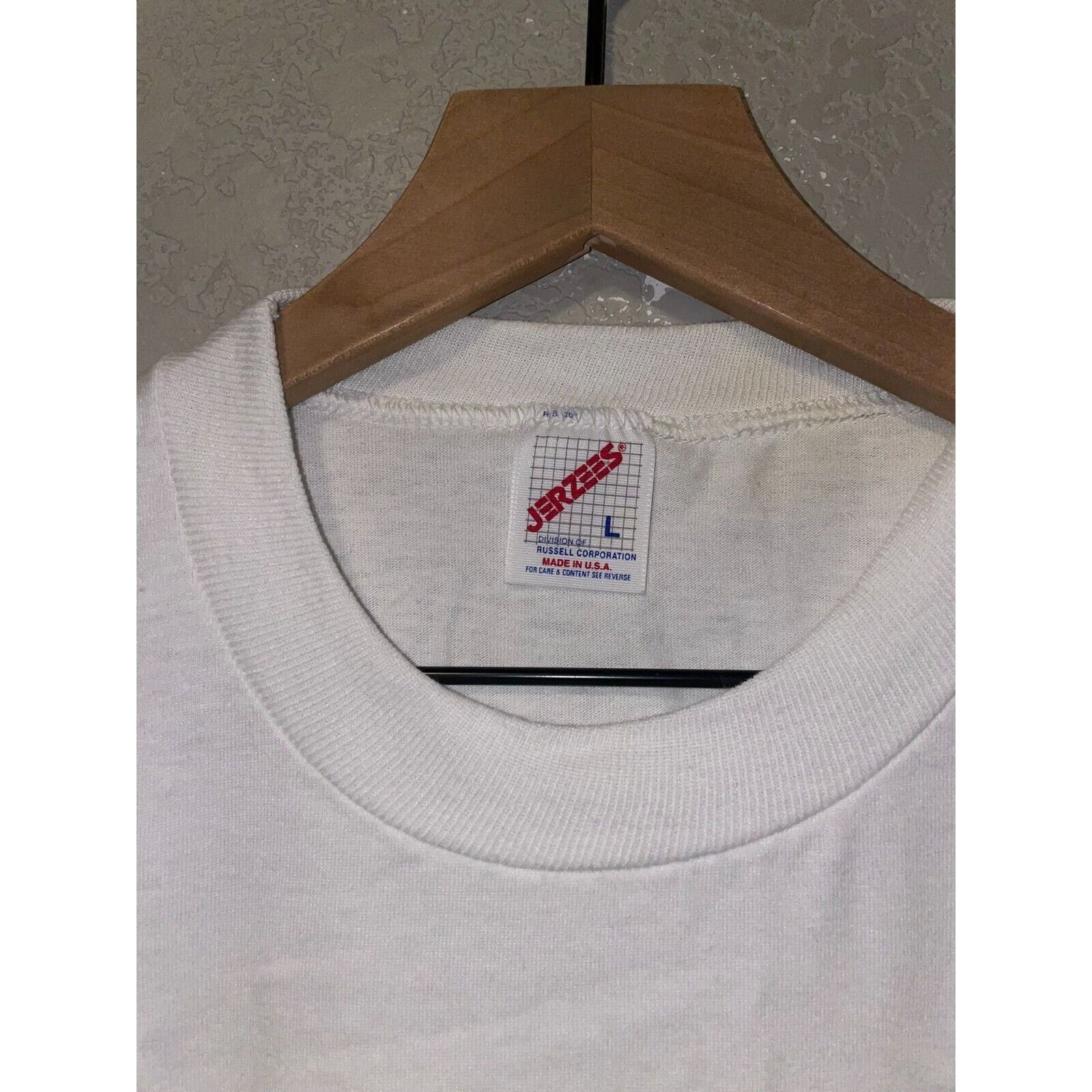 Jerzees Vintage Beauty College Shirt Zenji's Zenji Inc White Tee 90s Size US L / EU 52-54 / 3 - 7 Thumbnail