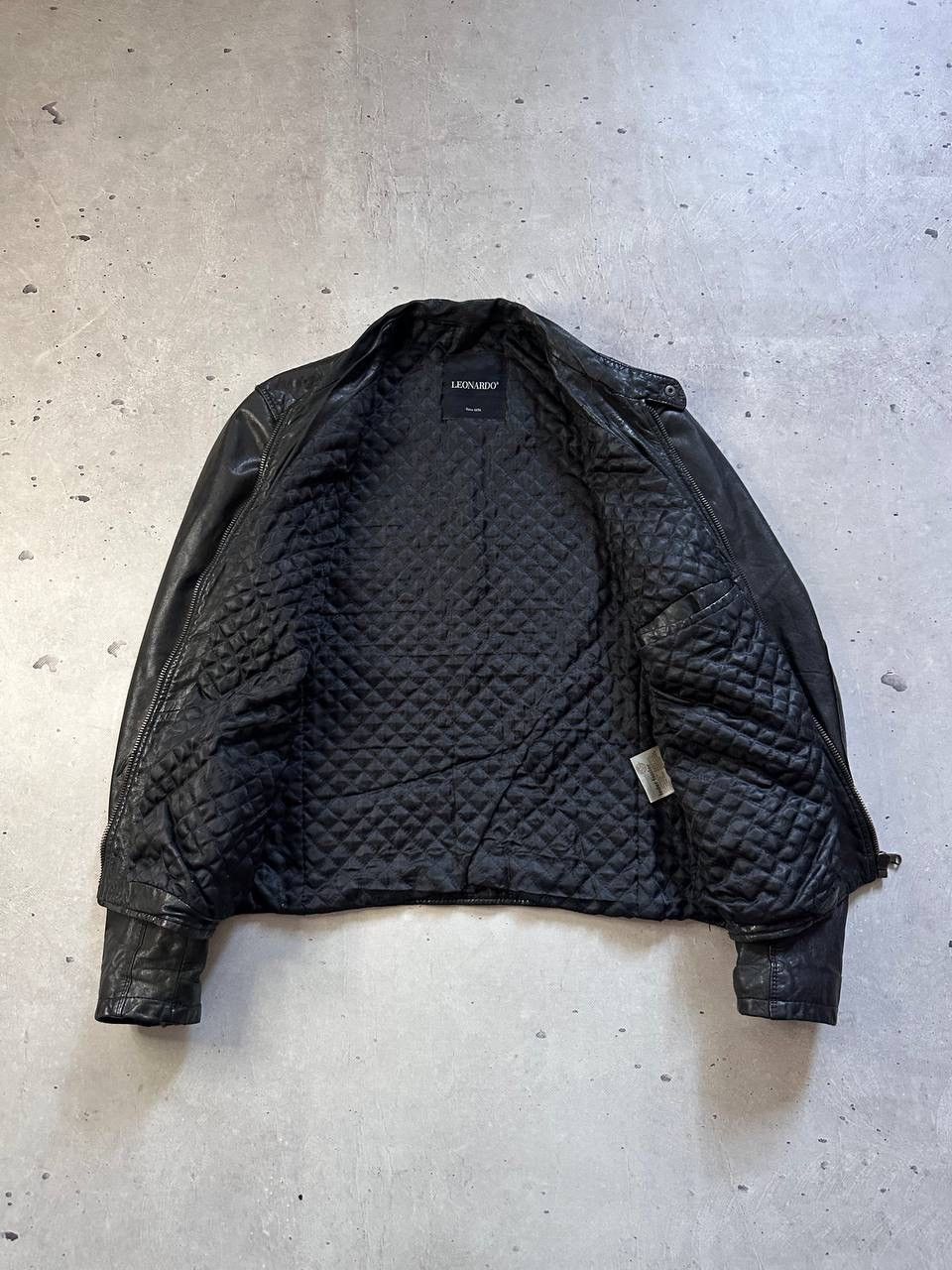 Leather Leonardo Black Leather Biker Jacket Y2K Avant Garde MOTO Size US L / EU 52-54 / 3 - 8 Thumbnail