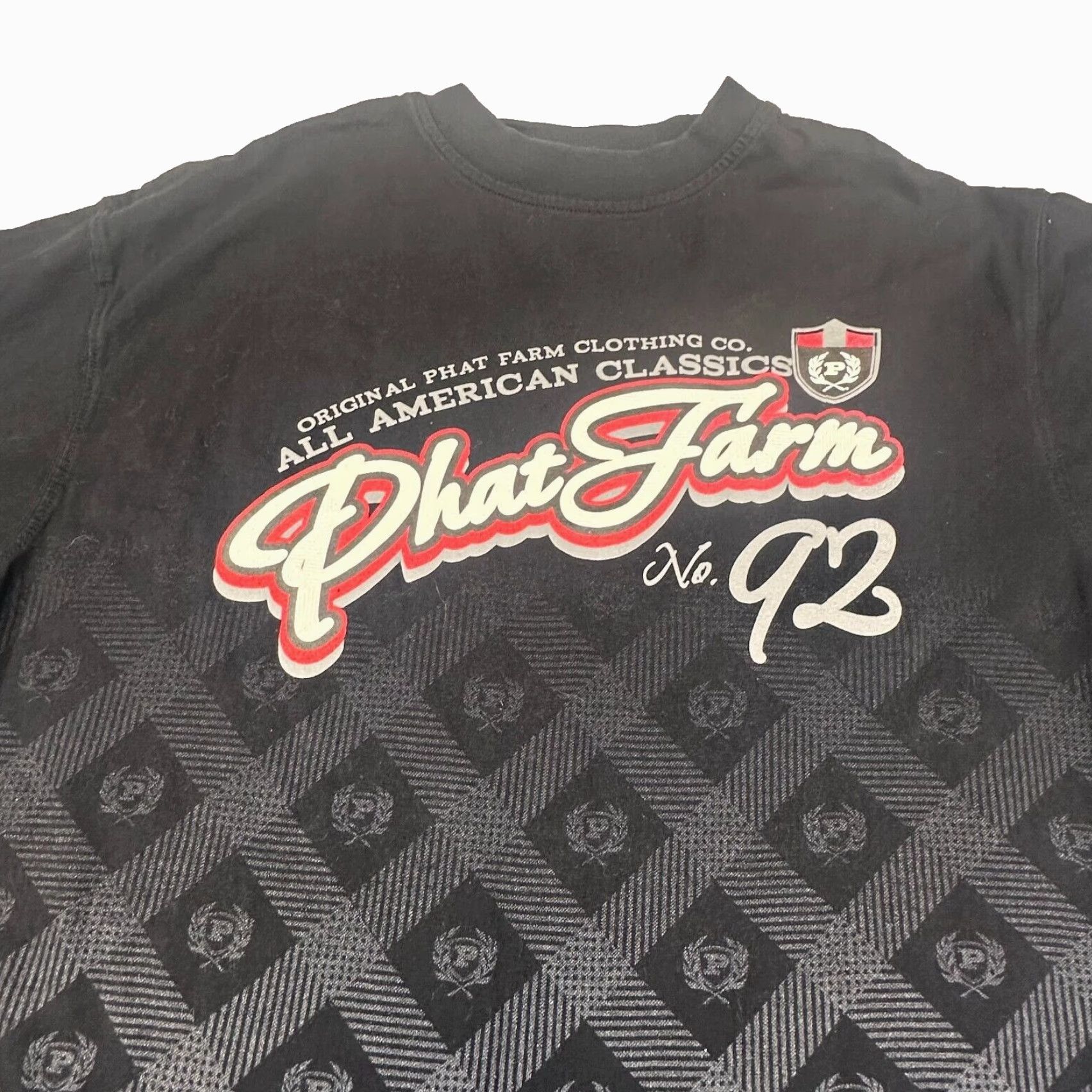 Phat Farm Phat Farm Mens Medium Long Sleeve Geometric Crest 92 Crew Neck Knit T-Shirt Shirt Hip Hop Classic Multicolor Size US M / EU 48-50 / 2 - 3 Thumbnail