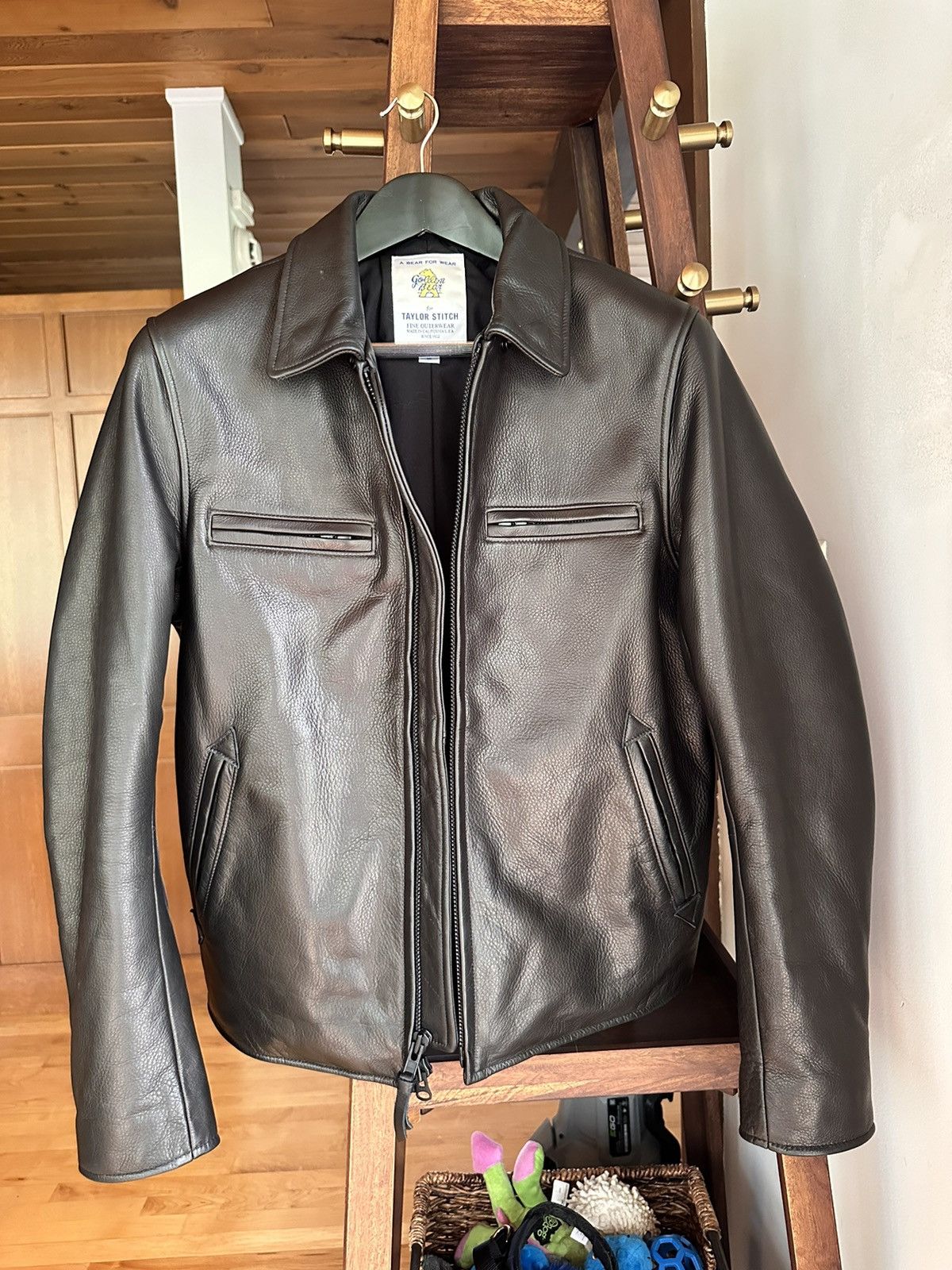image of Taylor Stitch The Moto Jacket In Black Steerhide, Men's (Size Medium)
