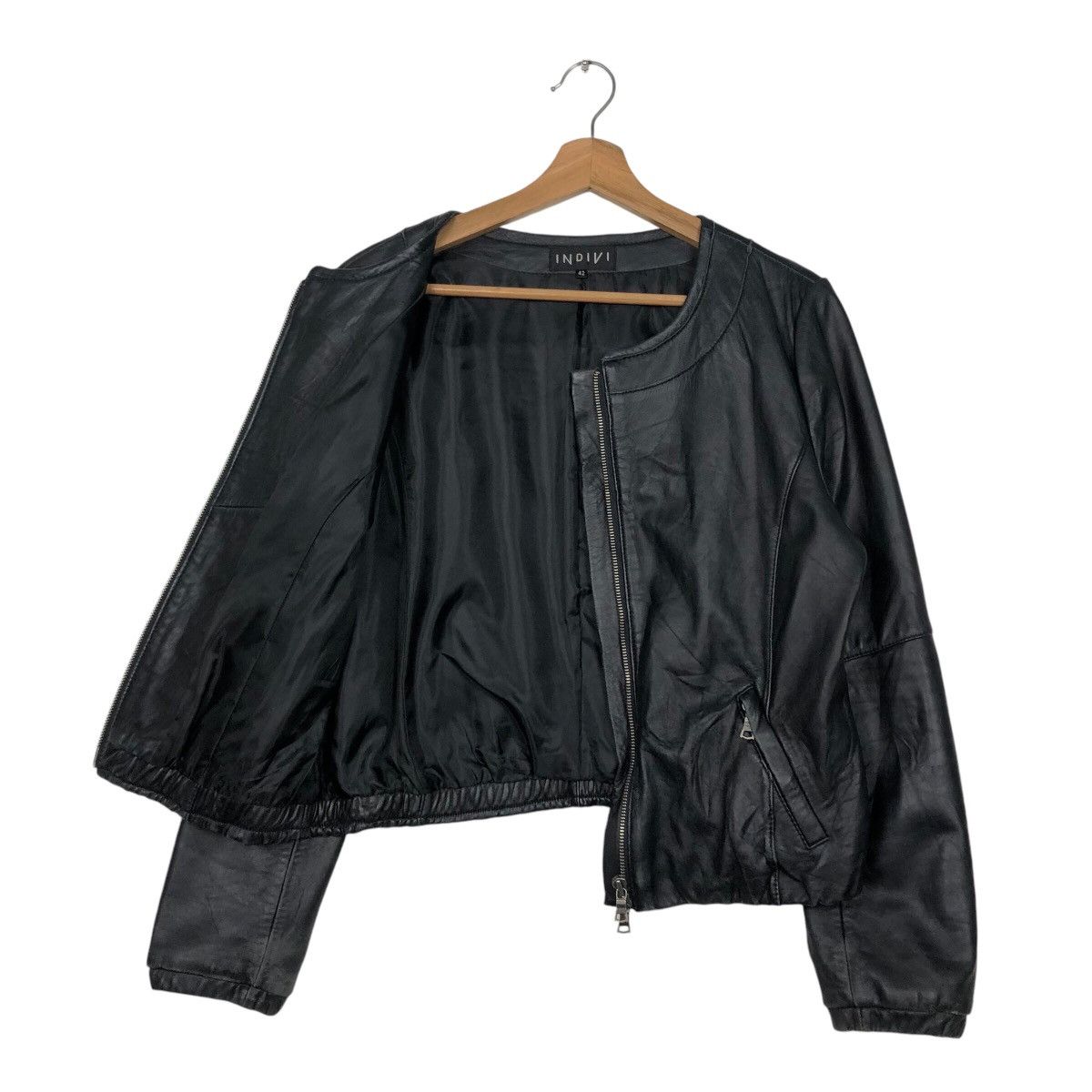 Japanese Brand 📌Vintage Cropped Leather Biker Jacket Indivi Japan Size US M / EU 48-50 / 2 - 12 Thumbnail