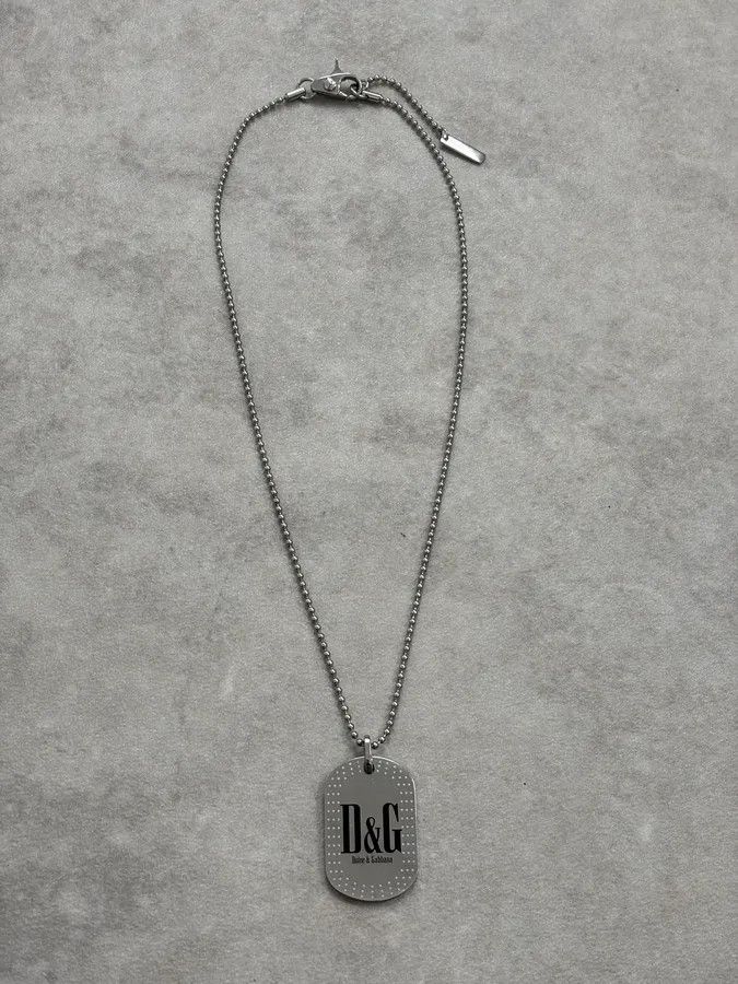 Dolce & Gabbana 2000s Dolce & Gabbana Logo Dog Tag Necklace Size ONE SIZE - 1 Thumbnail
