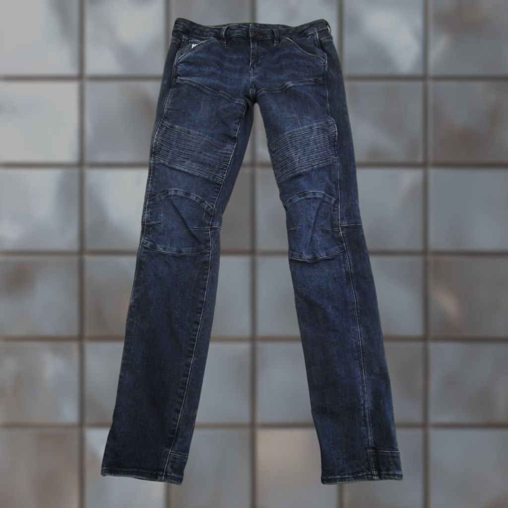 G-Star G-Star Jeans Womens 28 Blue 5620 Custom Mid Skinny Tapered Moto Stacked Jeans Size 28" / US 6 / IT 42 - 1 Thumbnail