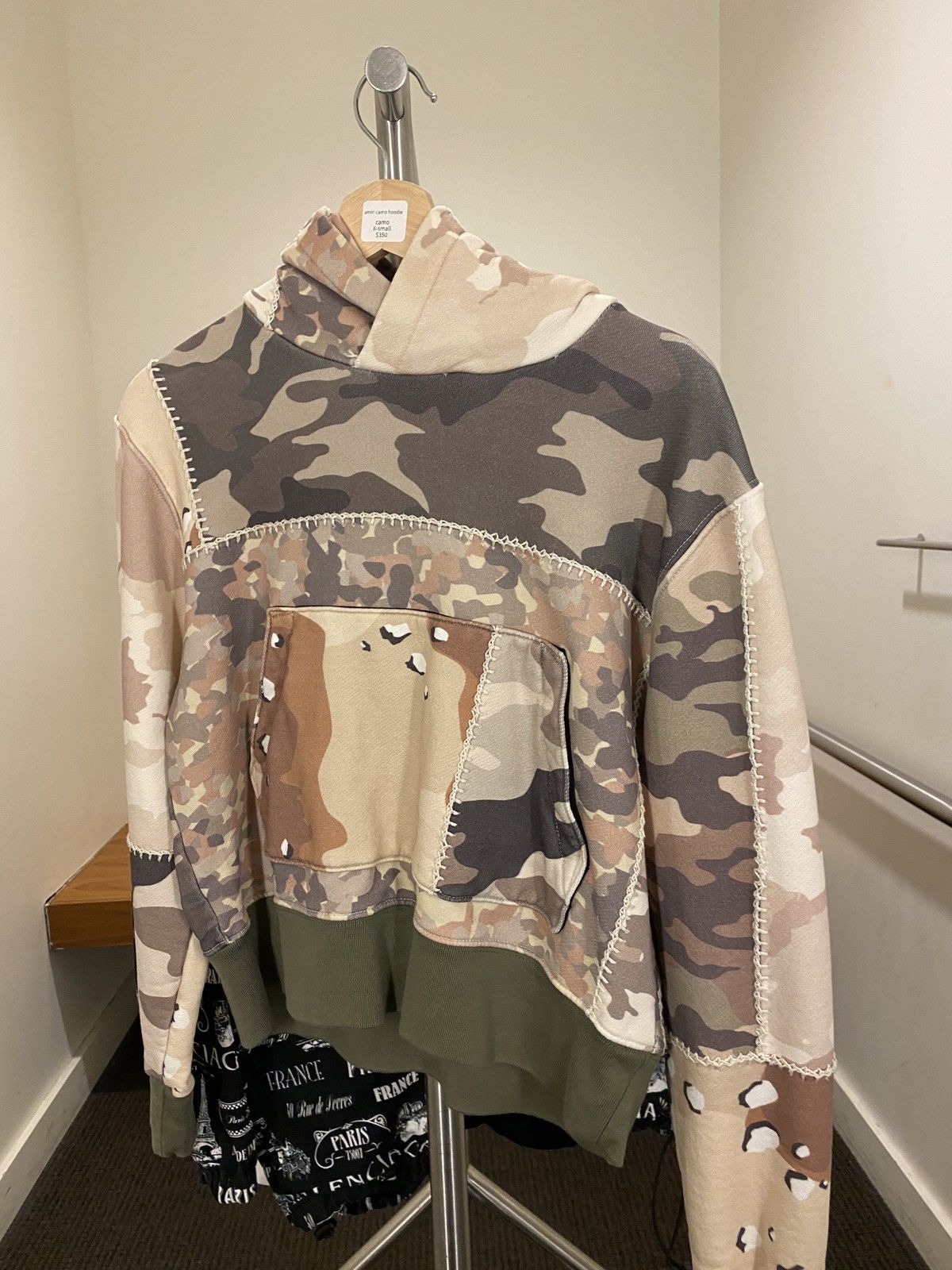 Image of Amiri Camo Hoodie Xs in Beige, Men's