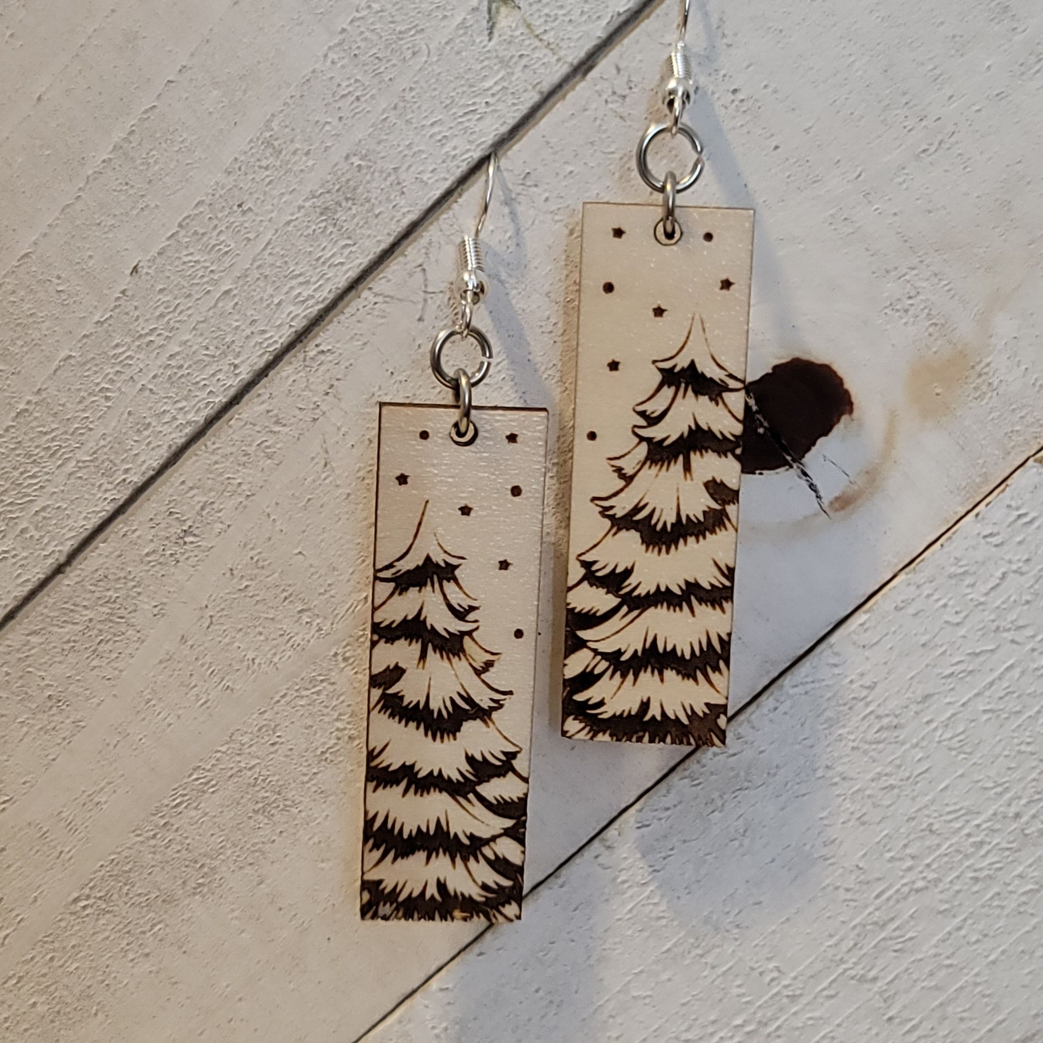 Handmade Christmas Tree Dangle Earrings Size ONE SIZE - 2 Thumbnail