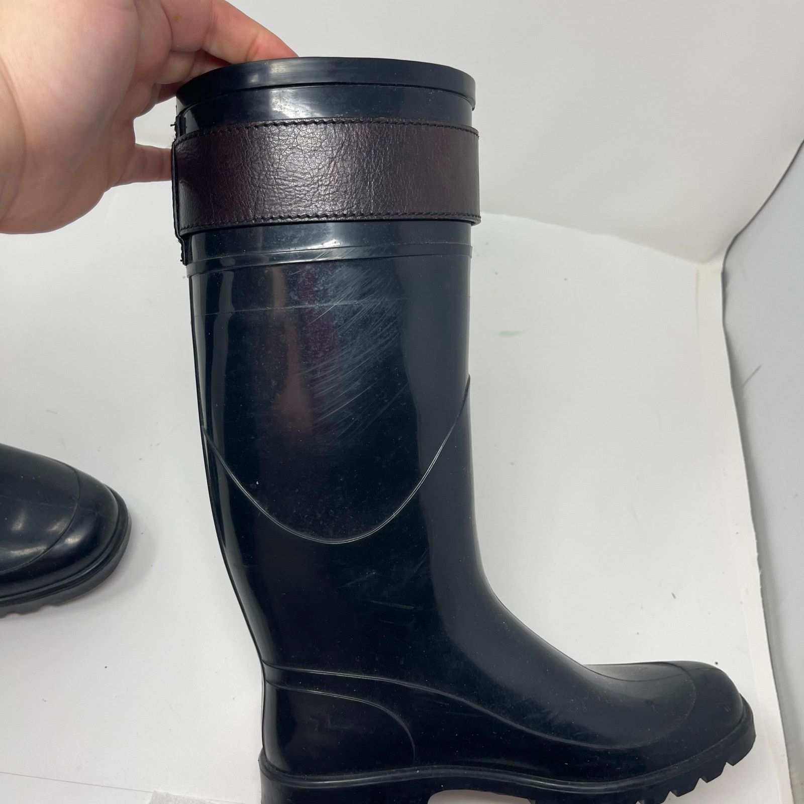 Burberry Burberry Wellington black tall rubber rain boots sz 35 Size US 5 / IT 35 - 7 Thumbnail