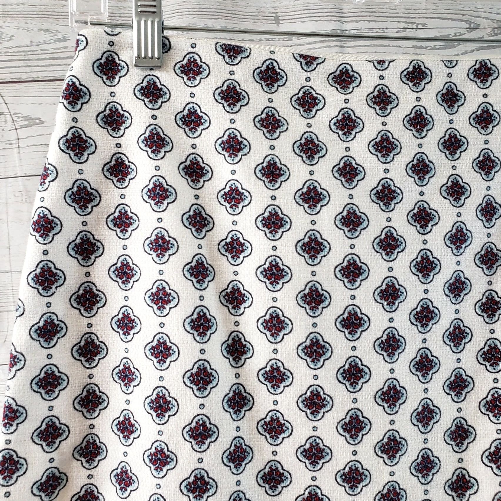 Loft LOFT Ann Taylor Womens Skirt Sz 6 White Red Side Zip A-Line Short Vintage: No Mens Womens Girls? Size 28" / US 6 / IT 42 - 2 Thumbnail