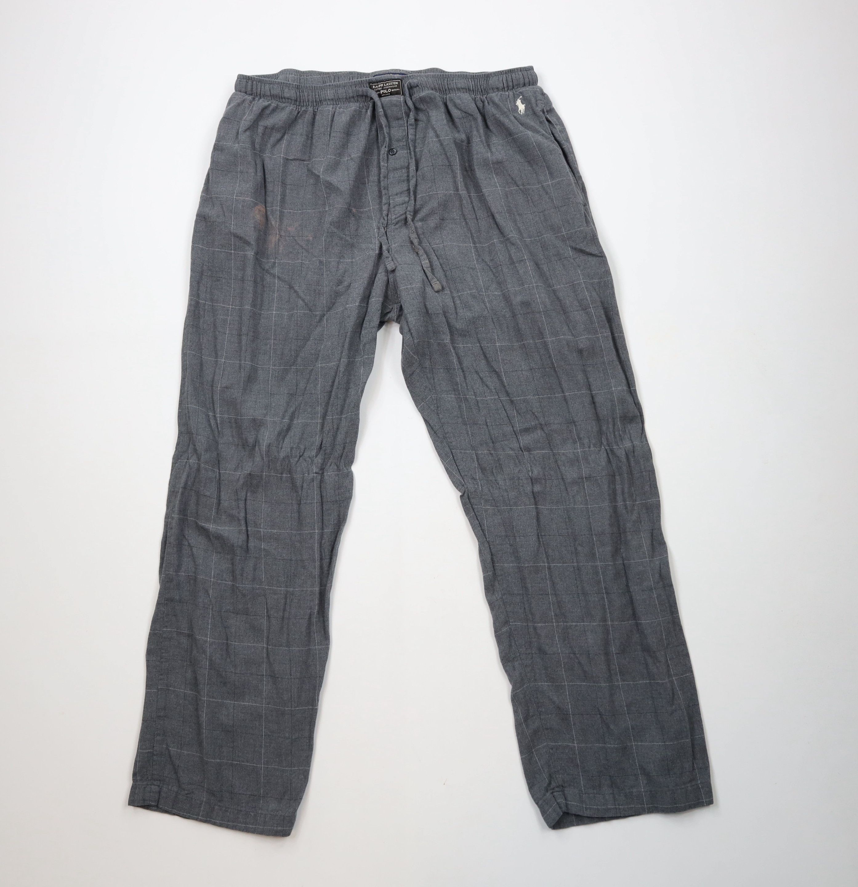 Ralph Lauren × Vintage Vintage Y2K Ralph Lauren Wide Leg Flannel Pajamas Pants Gray Size US 38 / EU 54 - 1 Thumbnail