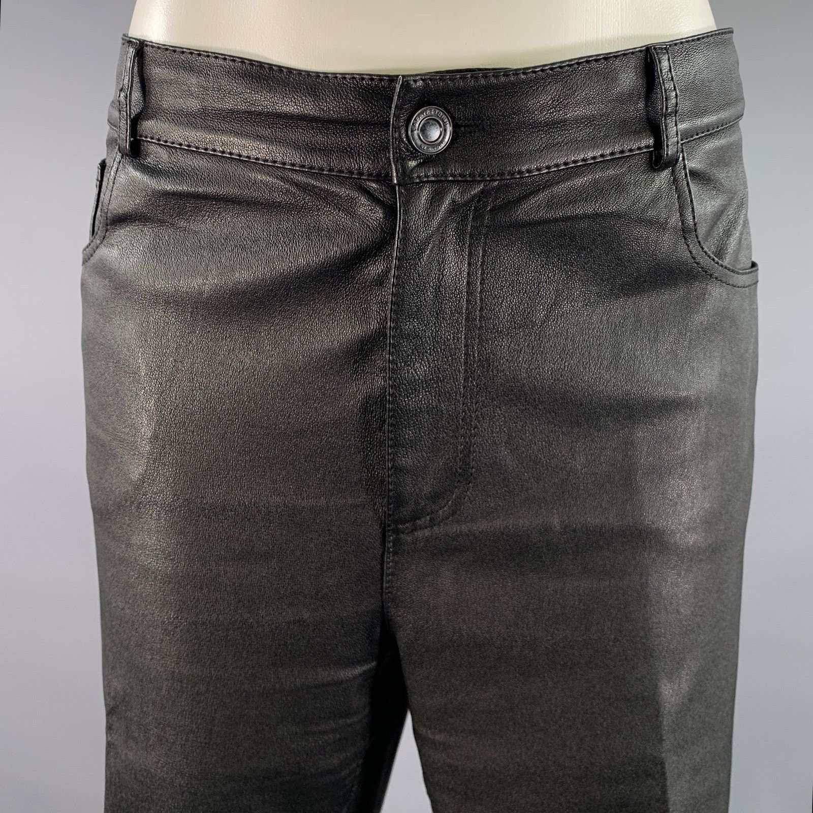 Lafayette 148 LAFAYETTE 148 Size 10 Black Leather Lambskin Pants Size US 34 / EU 50 - 2 Thumbnail
