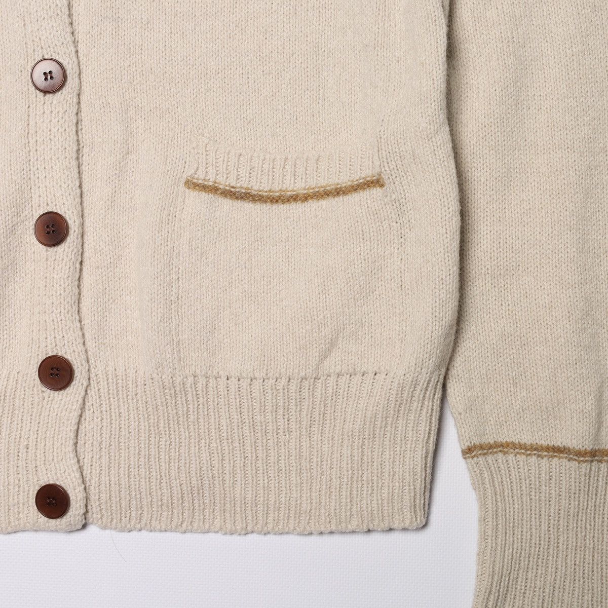 Designer Toast Wool Cotton Cardigan Sweater Beige Size M / US 6-8 / IT 42-44 - 8 Thumbnail
