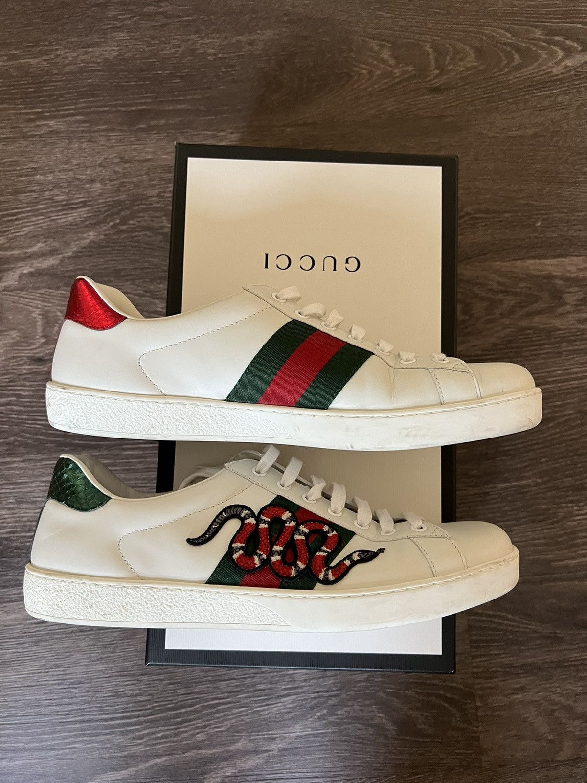 Gucci Gucci Ace Embroidered Snake Shoe Size 9.5 Size US 9.5 / EU 42-43 - 4 Thumbnail