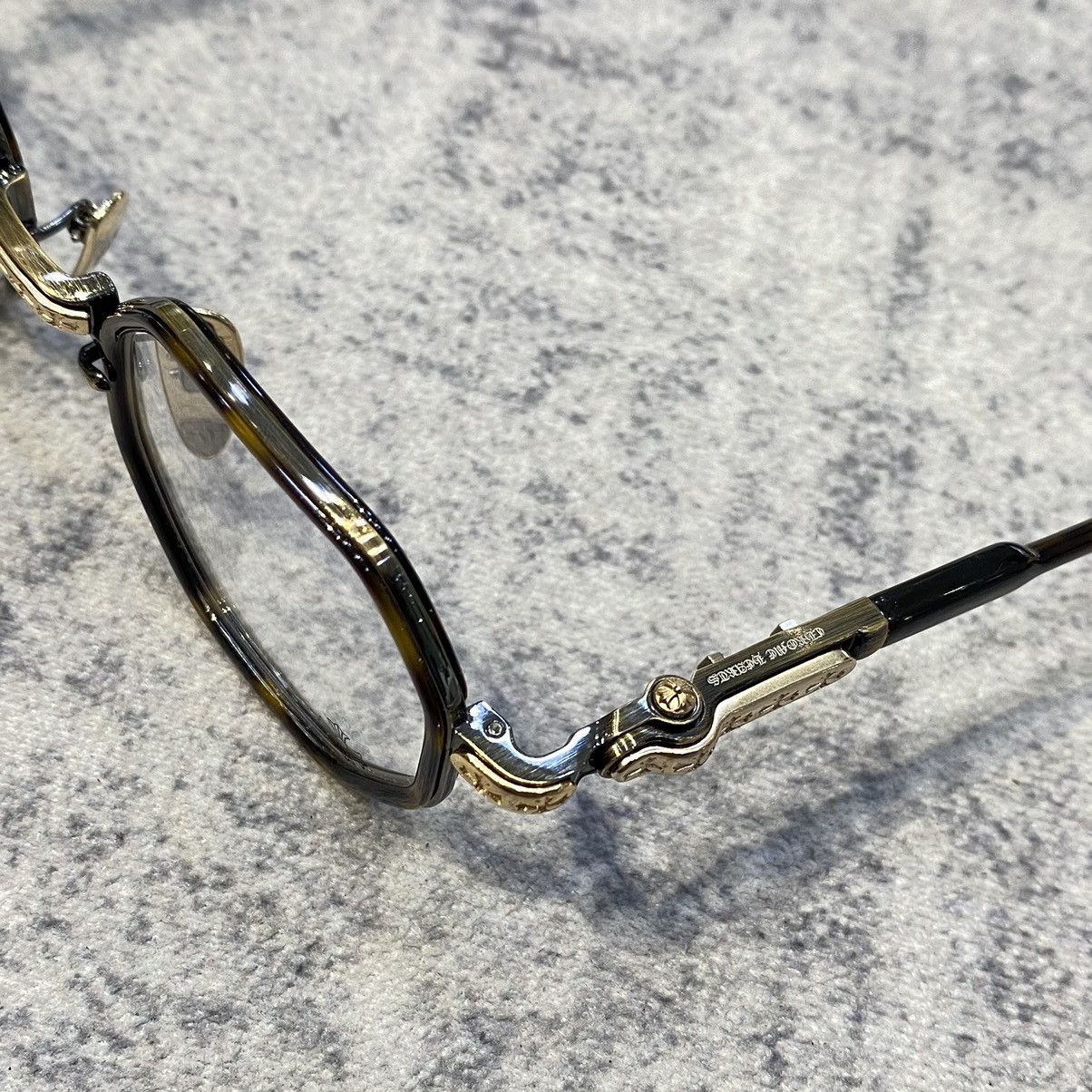 Chrome Hearts CHROME HEARTS TATTERS Dark Tortoise/Antique Gold Size ONE SIZE - 4 Thumbnail