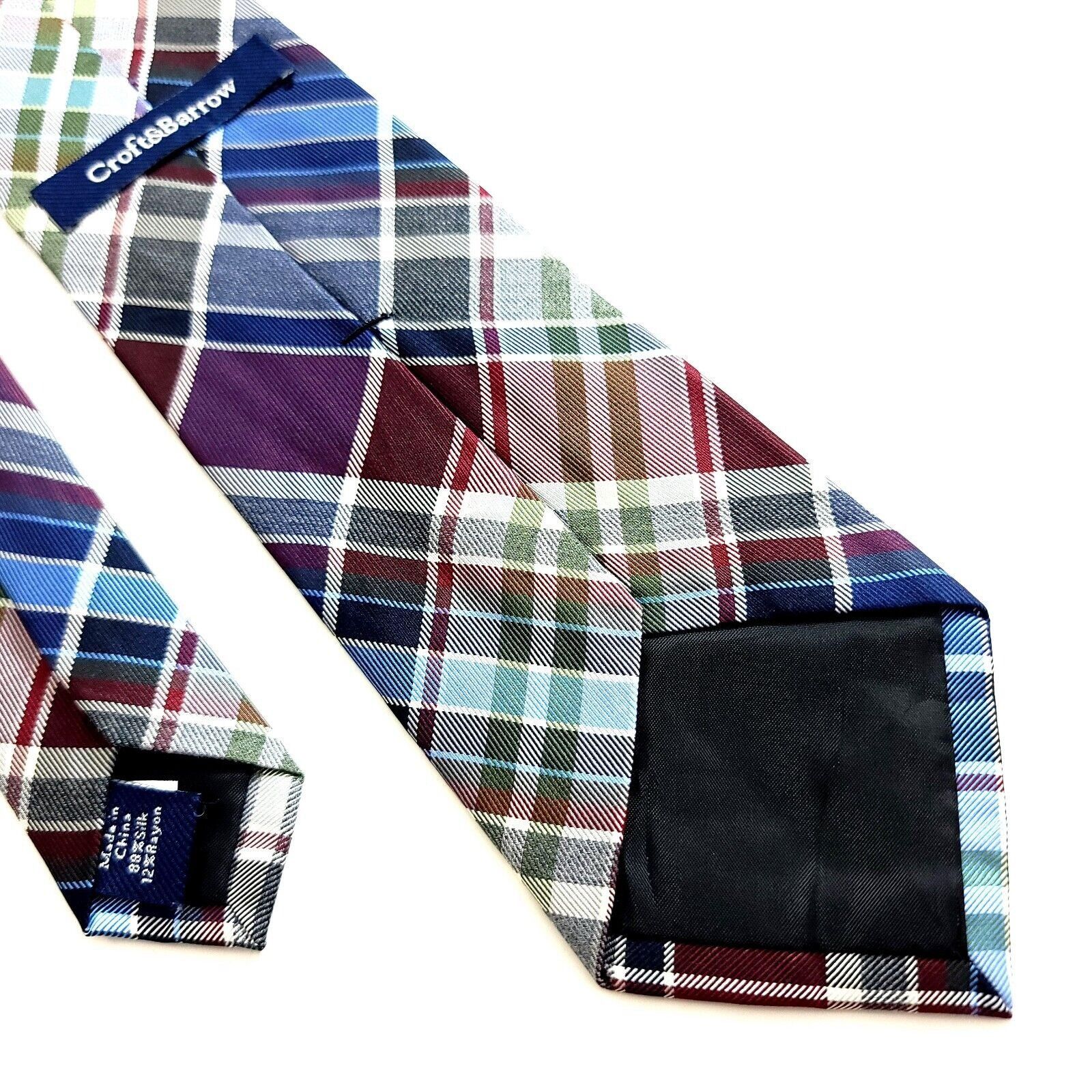 Croft & Barrow Croft & Barrow Multi-Colored Plaid Rayon Silk Tie Size ONE SIZE - 5 Thumbnail