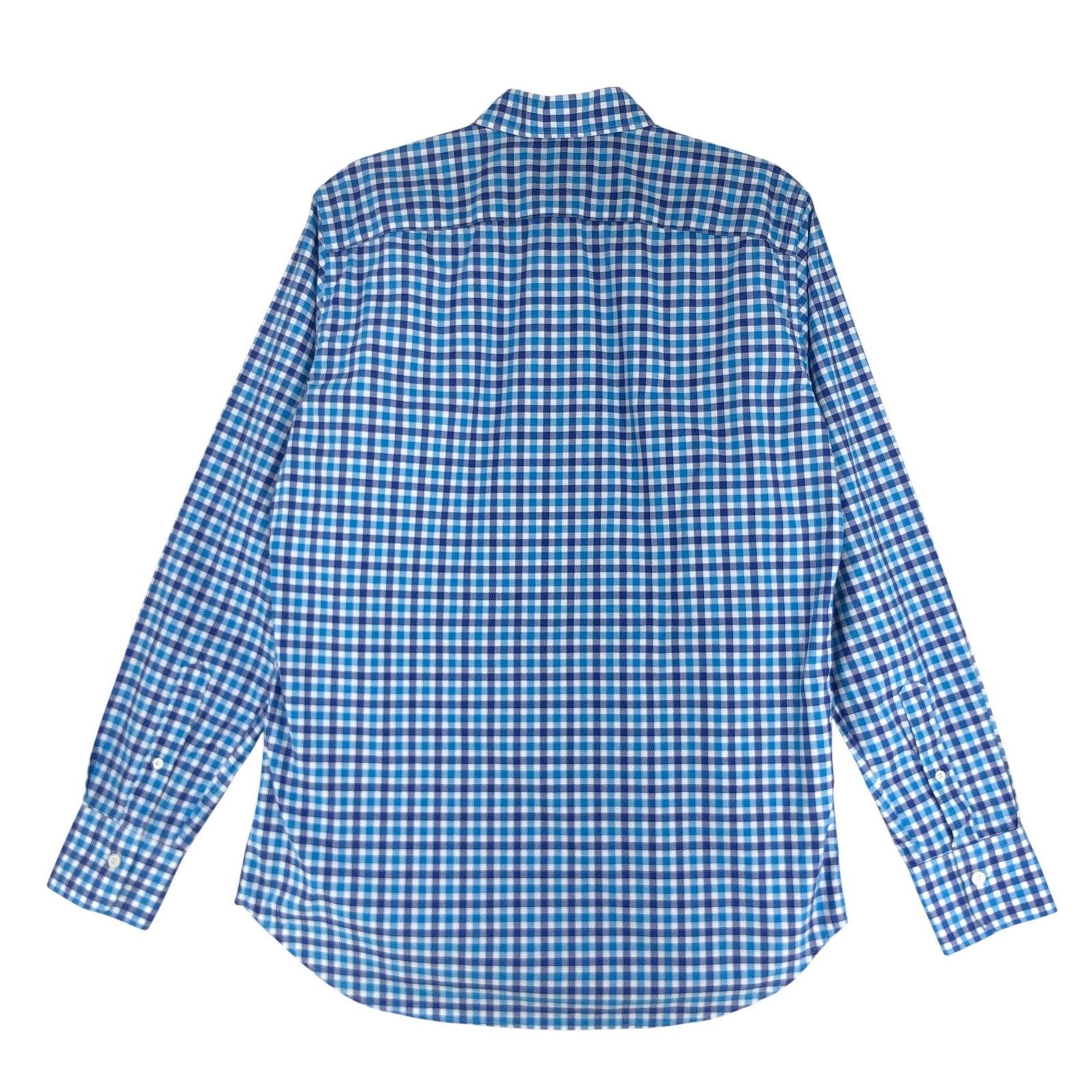 Canali Canali Dress Shirt M Blue Teal Gingham Check Long Sleeve Size US M / EU 48-50 / 2 - 8 Thumbnail