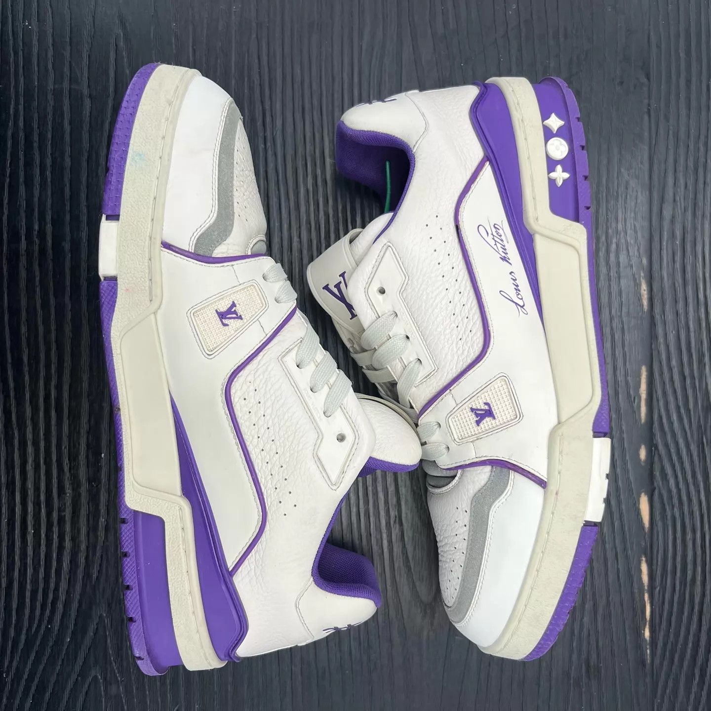 Louis Vuitton LV Trainer White Purple 41 Size US 8 / EU 41 - 2 Thumbnail