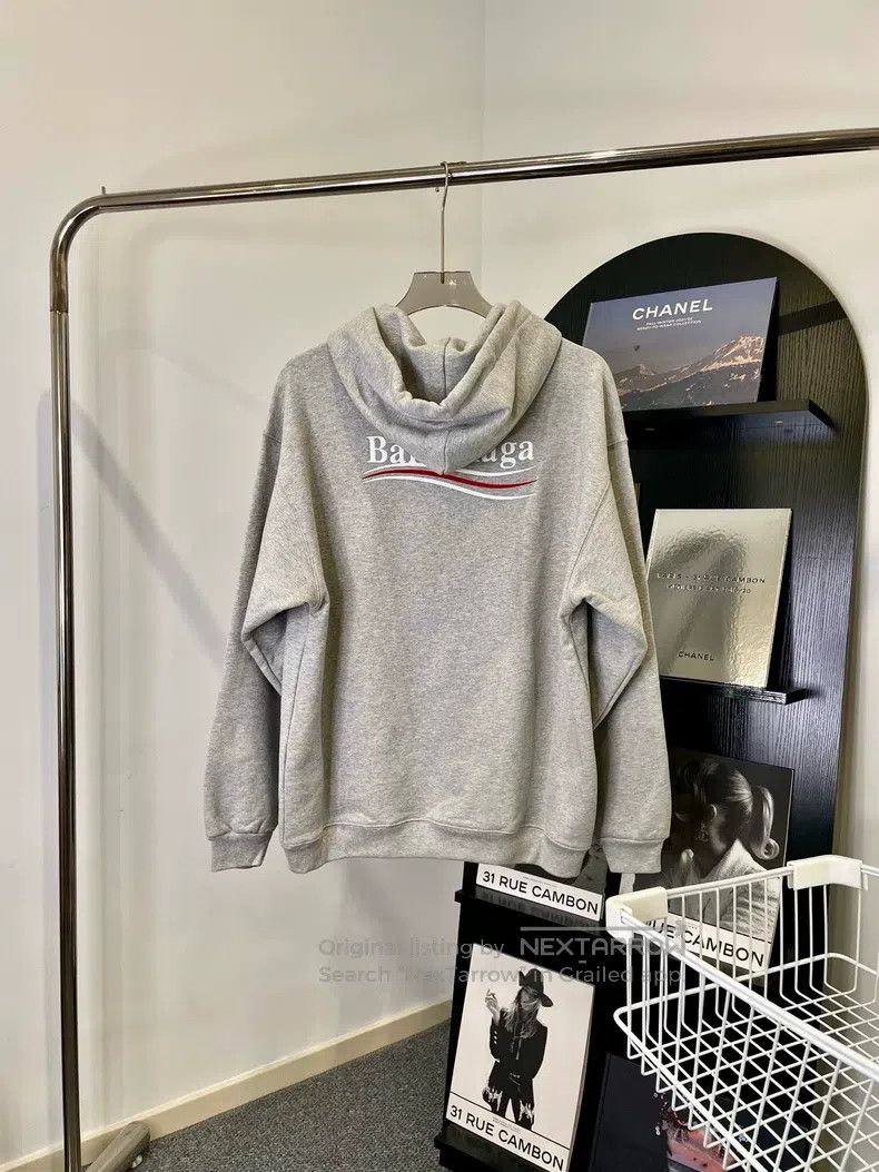 Balenciaga Balenciaga White Coke Embroidery Hooded Gray Sweatshirt Size US XS / EU 42 / 0 - 6 Thumbnail