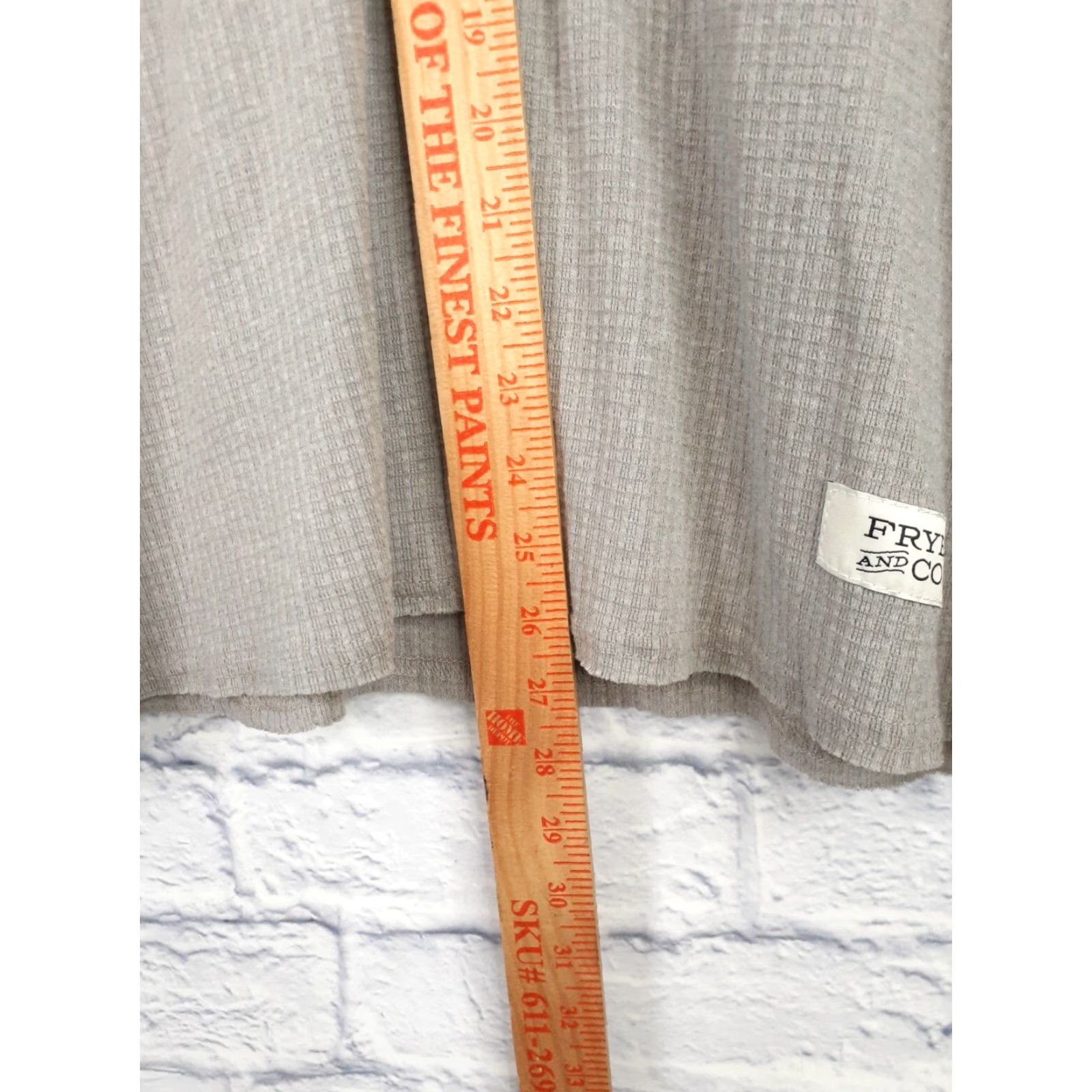 Frye Frye Co Full Zip Waffle Knit Hoodie Thumb Holes Fits Medium Gray Lightweight Size M / US 6-8 / IT 42-44 - 7 Thumbnail