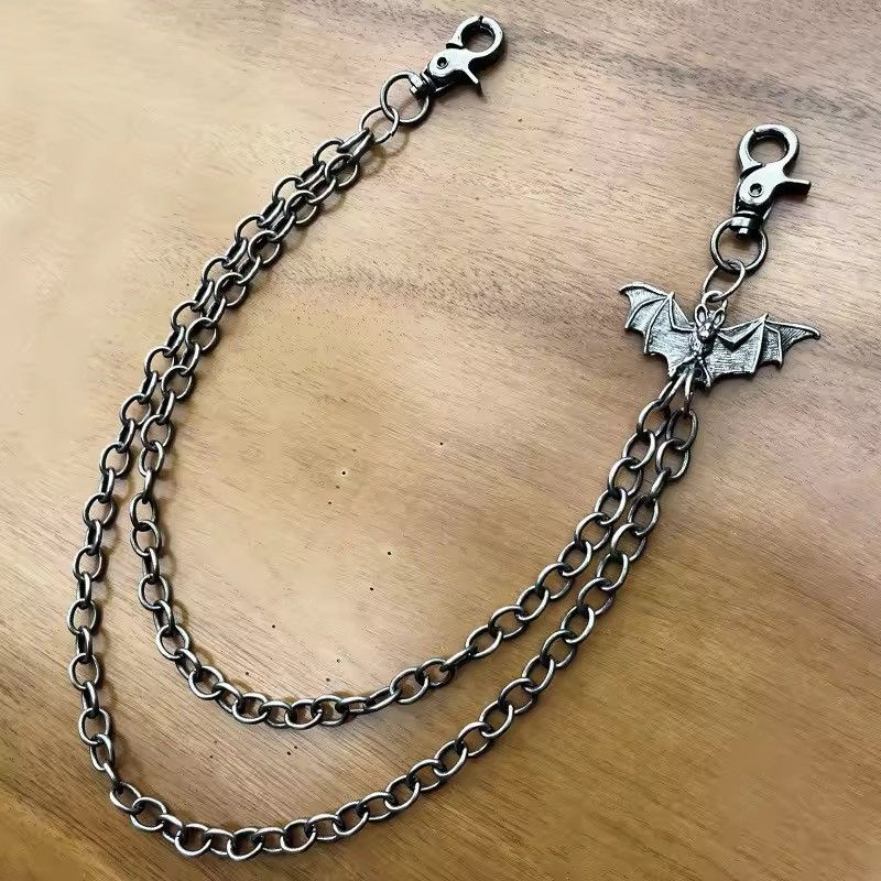 Jewelry Gothic Bat Double-Layer Jeans Chain – Punk Rock Streetwear Size ONE SIZE - 2 Thumbnail