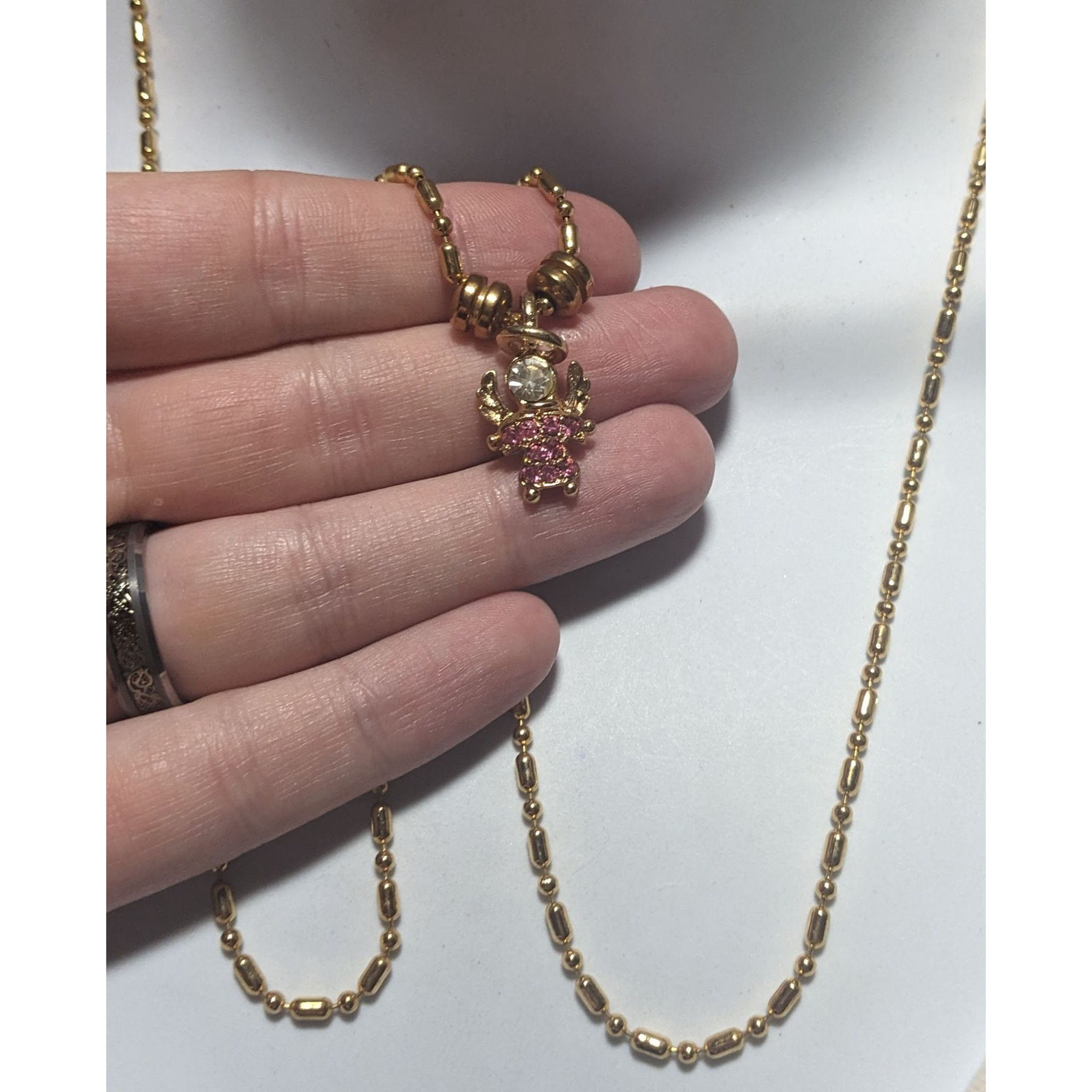 Other Vintage USA KLS Pink Angel Pendant Necklace Size ONE SIZE - 9 Thumbnail
