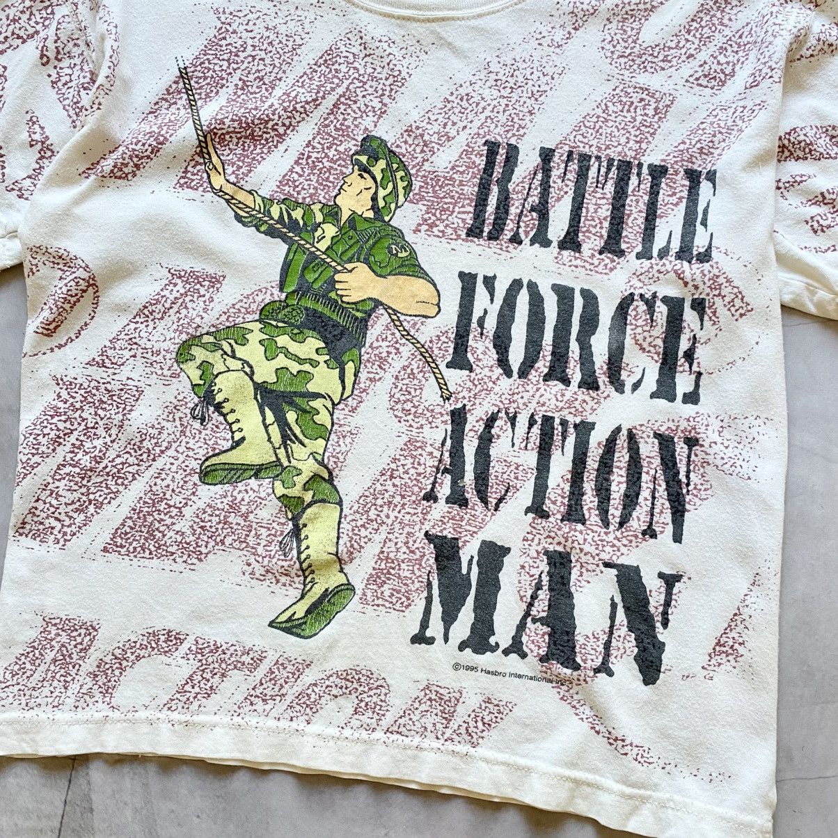 Vintage 1995 Army Man Toy Big Logo Hasbro International Inc T-Shirt Size US XXS / EU 40 - 2 Thumbnail
