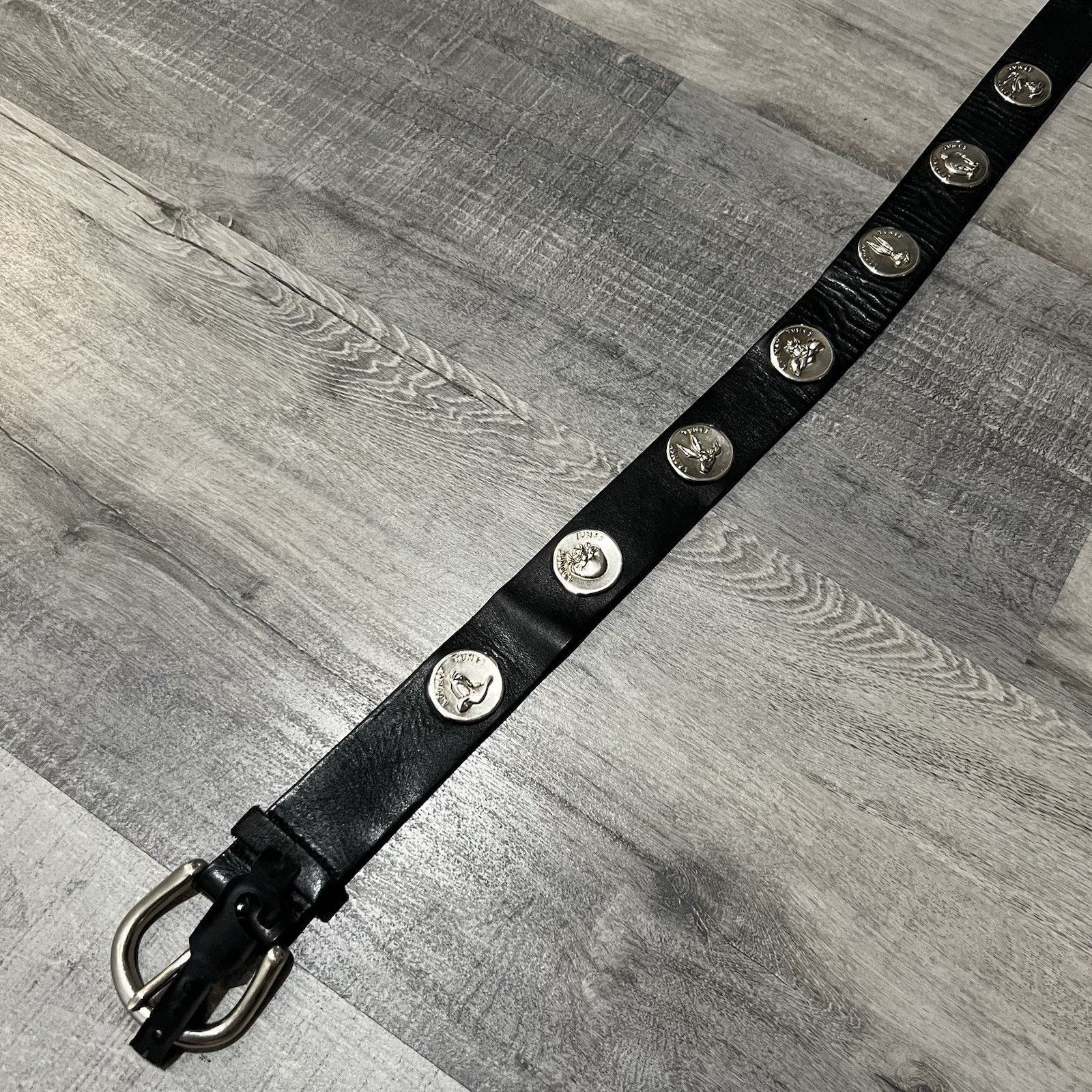 Warner Bros VTG Warner Brothers LOONEY TUNES Black Leather Belt Sz 28 Size ONE SIZE - 3 Thumbnail