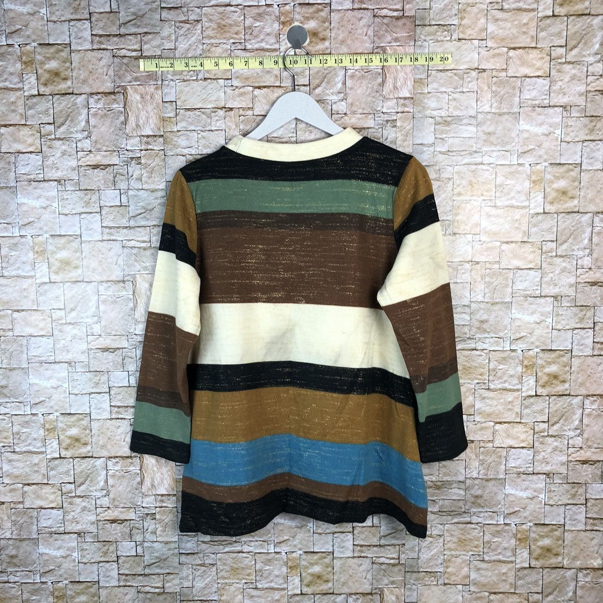 Homespun Knitwear × Japanese Brand × OVER THE STRiPES Japanese Brand vintage Stripe Knitwear #A1101 Size M / US 6-8 / IT 42-44 - 11 Thumbnail
