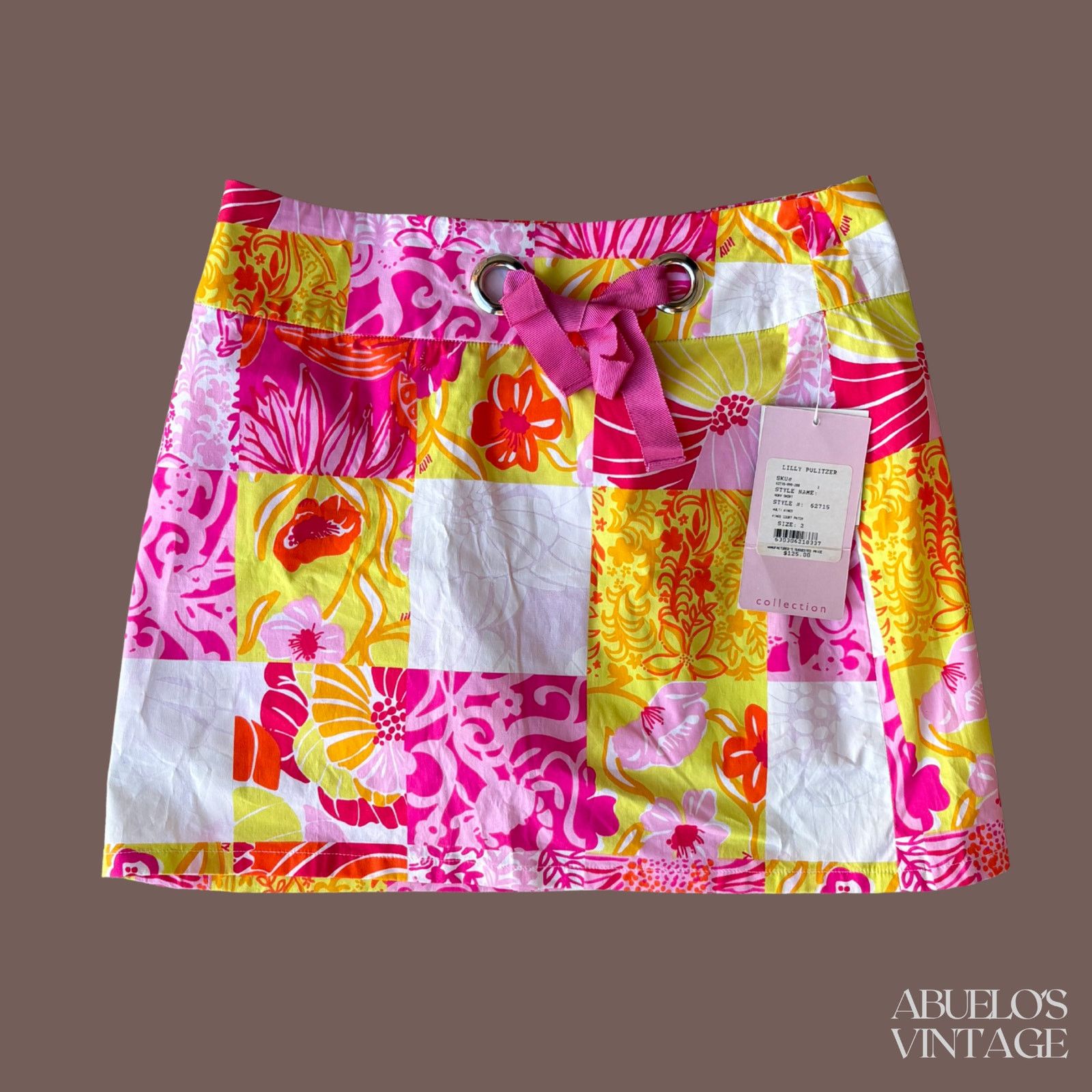 Lilly Pulitzer VTG Rory Skirt | Lilly Pulitzer Patchwork Mini | Resort Size 26" / US 2 / IT 38 - 2 Thumbnail