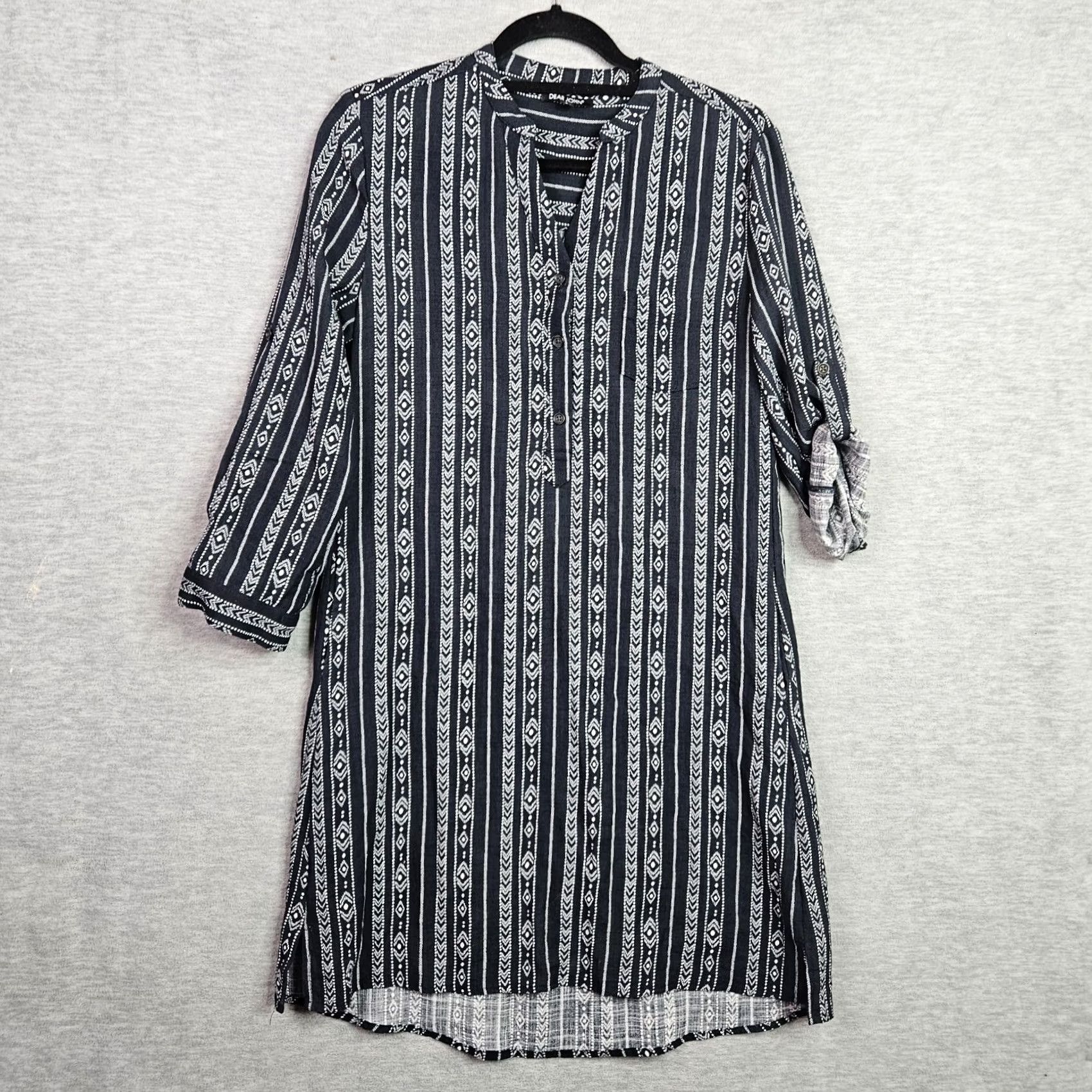 Vintage DEAR John Women's Southwest Printed Roller up Sleeve Dress Sz S Size S / US 4 / IT 40 - 2 Thumbnail