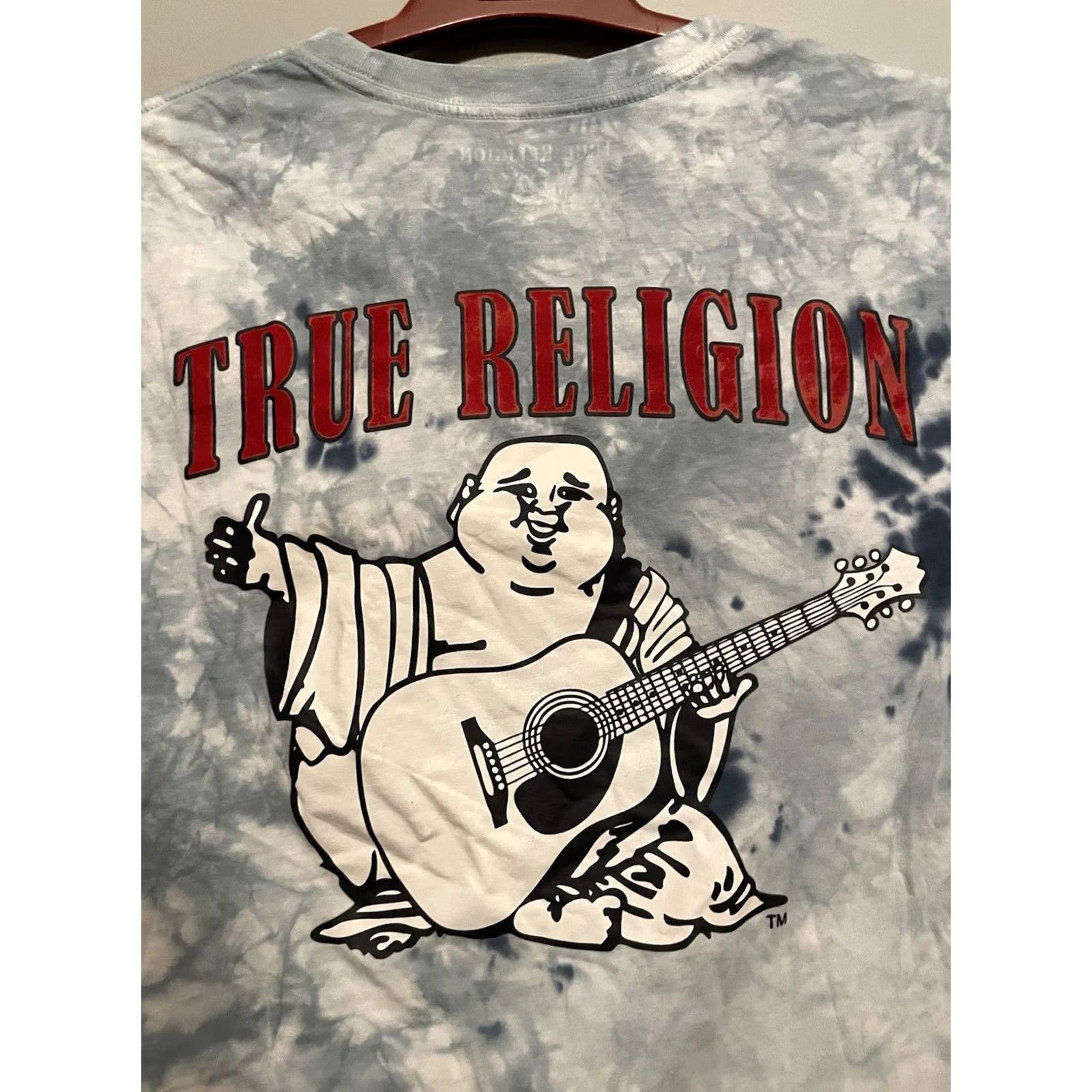 True Religion True Religion Mens Buddha Shirt Blue Tie-Dye Medium Size Logo (B416) Size US M / EU 48-50 / 2 - 2 Thumbnail