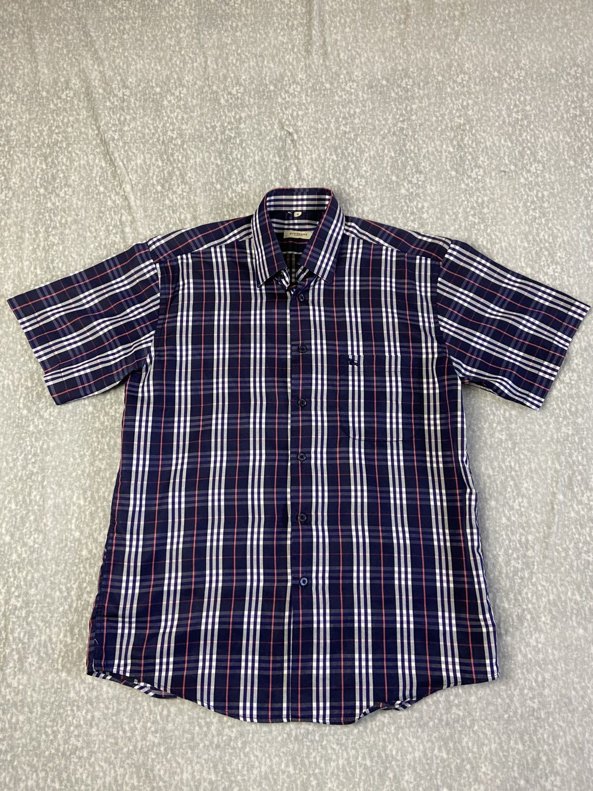Burberry Vintage Burberry Short Sleeve Check Shirt Size US L / EU 52-54 / 3 - 1 Thumbnail