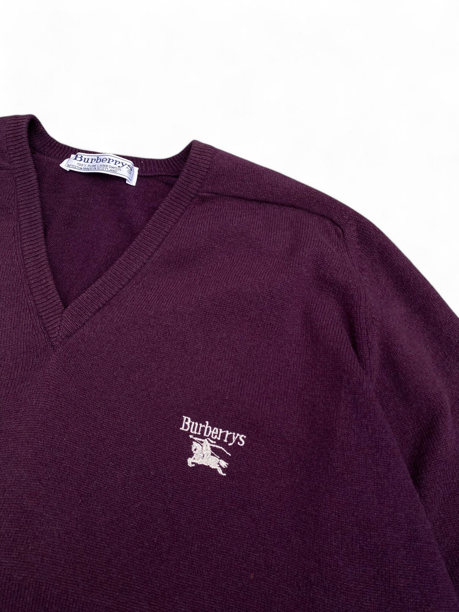 Burberry × Vintage Vintage Burberry V Neck Sweater Size US L / EU 52-54 / 3 - 3 Thumbnail