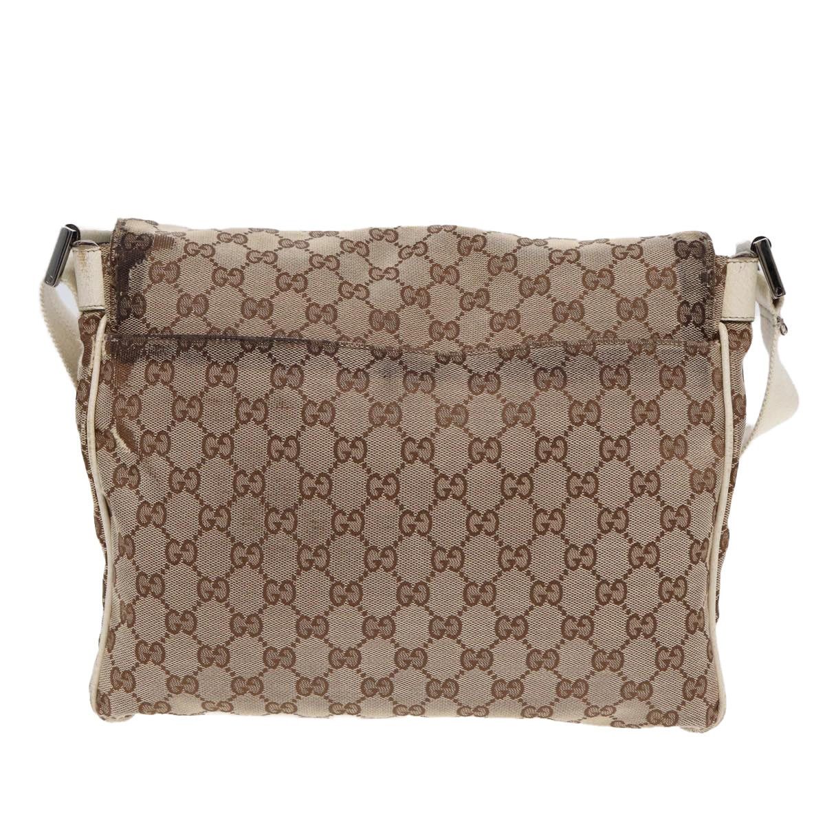 Gucci GUCCI GG Canvas Shoulder Bag Beige Silver Size ONE SIZE - 1 Thumbnail