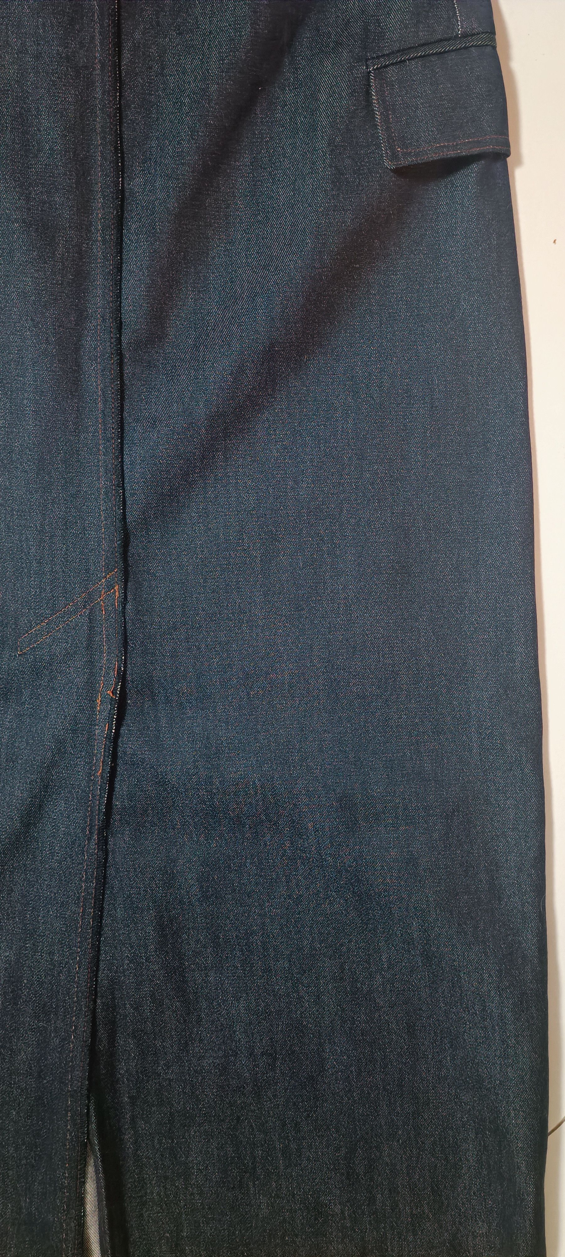 Jean Paul Gaultier Fall 1992- GaultierJeans - Fringed denim long dress Size L / US 10 / IT 46 - 17 Thumbnail