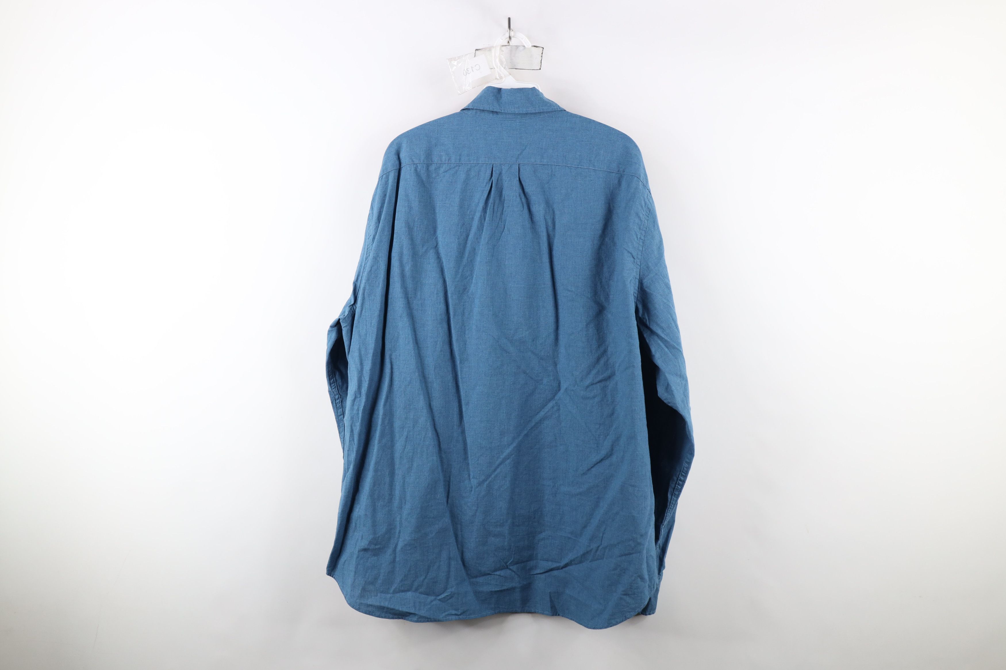 J.Crew × Vintage New J Crew Cotton Heathered Chambray Button Down Shirt Blue Size US XL / EU 56 / 4 - 11 Thumbnail
