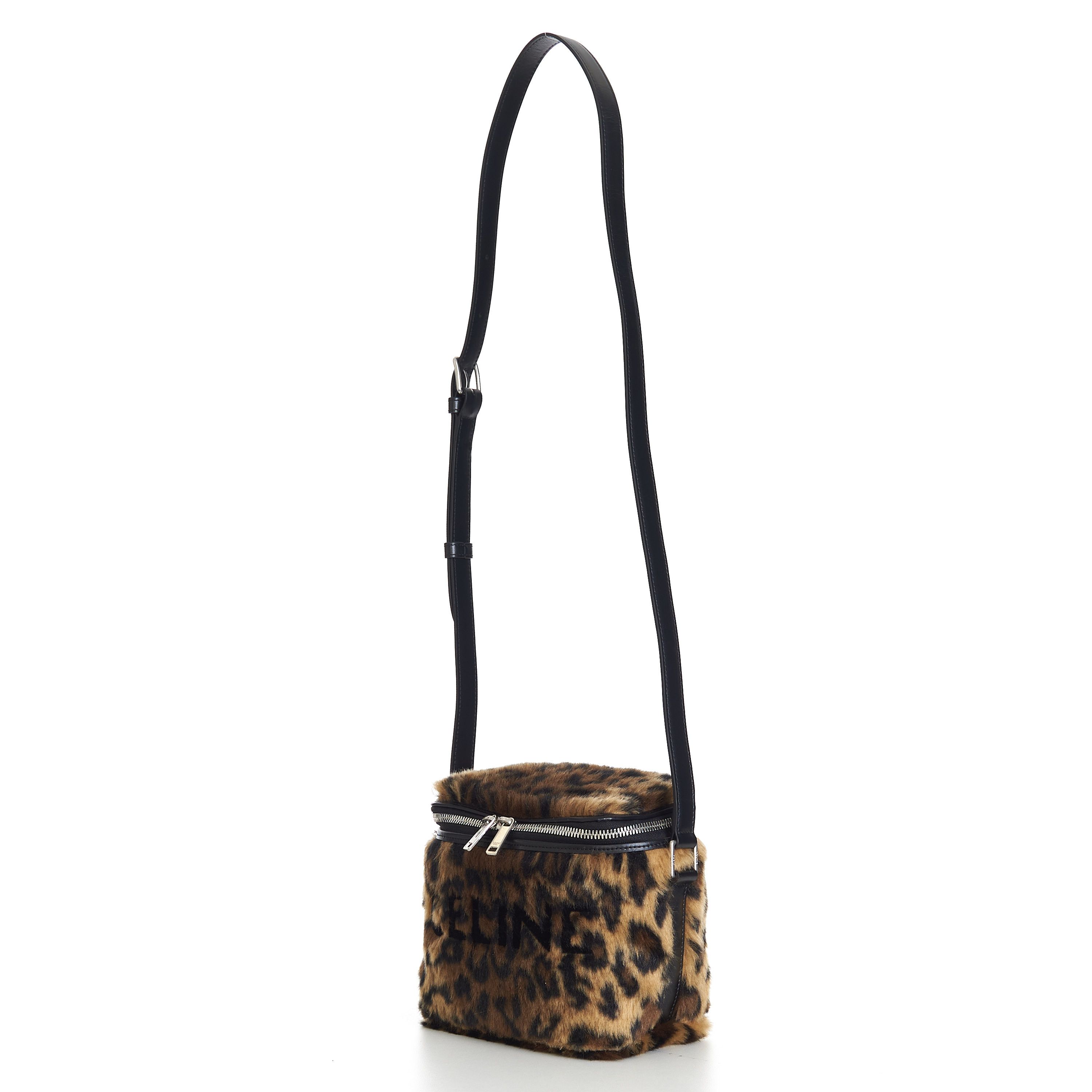 Celine Box Bag In Fluffy Leopard Textile With Celine Print Size ONE SIZE - 2 Thumbnail